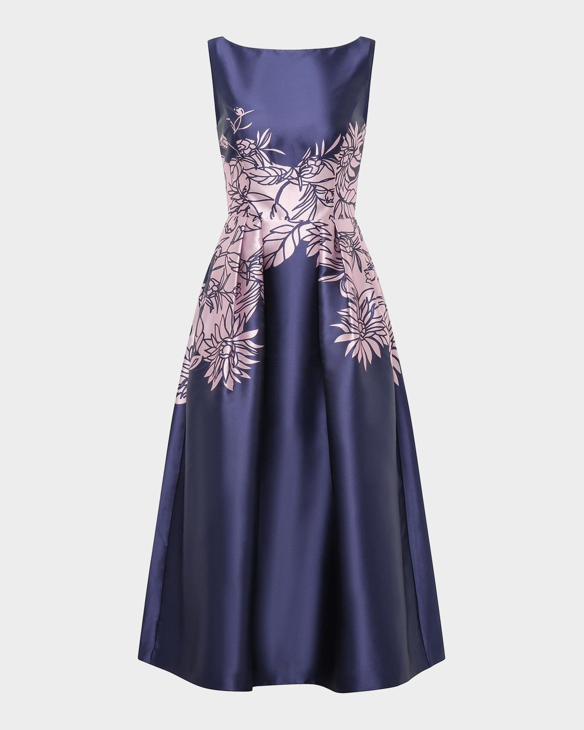Kay Unger New York Evaline Satin Tea-Length Dress