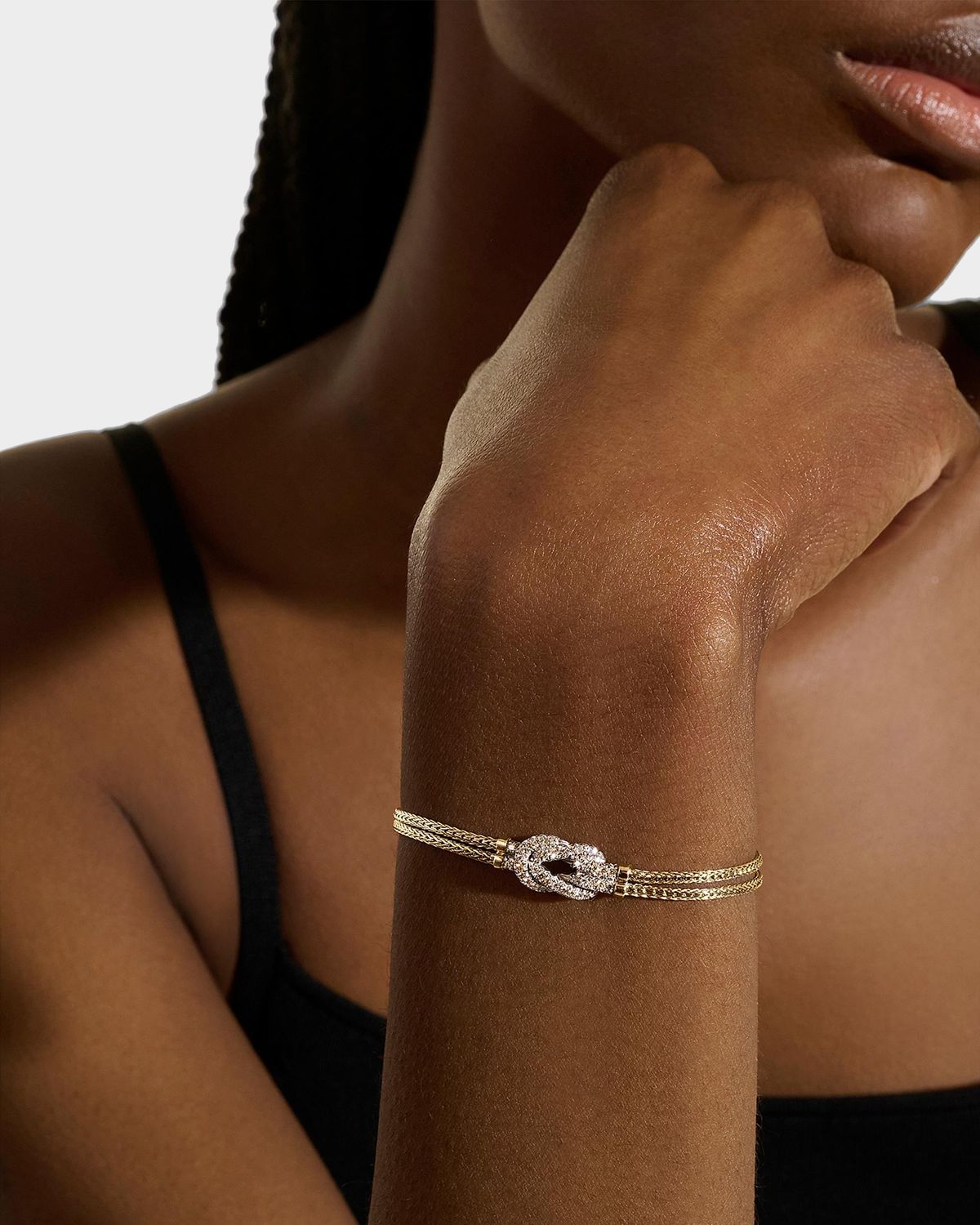 John Hardy Men 's Diamond Pave Love Knot Bracelet in 14K Gold