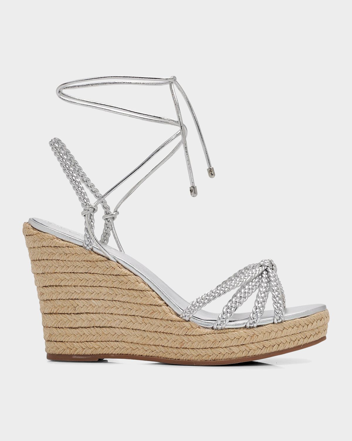 Schutz Adele 95MM Leather Ankle-Wrap Wedge Sandals