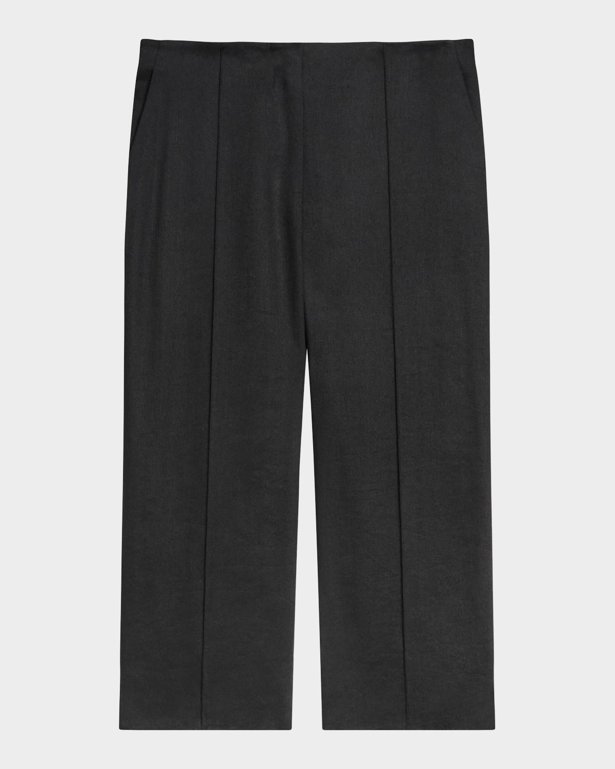 Theory Slit-Cuff Linen-Blend Capri Pants