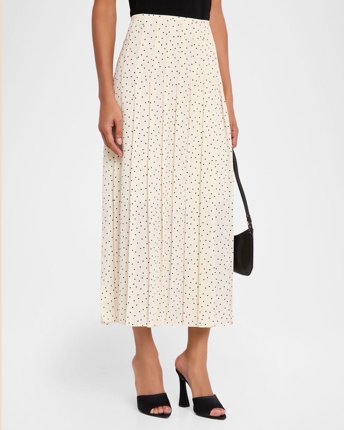 Theory Pleated Polka Dot Wrap Skirt | Thumbnail 4