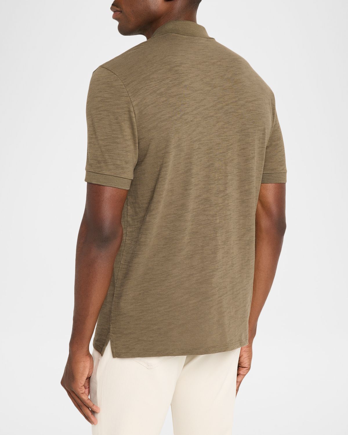 Vince Men 's Cotton Heathered Polo Shirt | Thumbnail 3 Vince Men 's Cotton Heathered Polo Shirt | Thumbnail 3