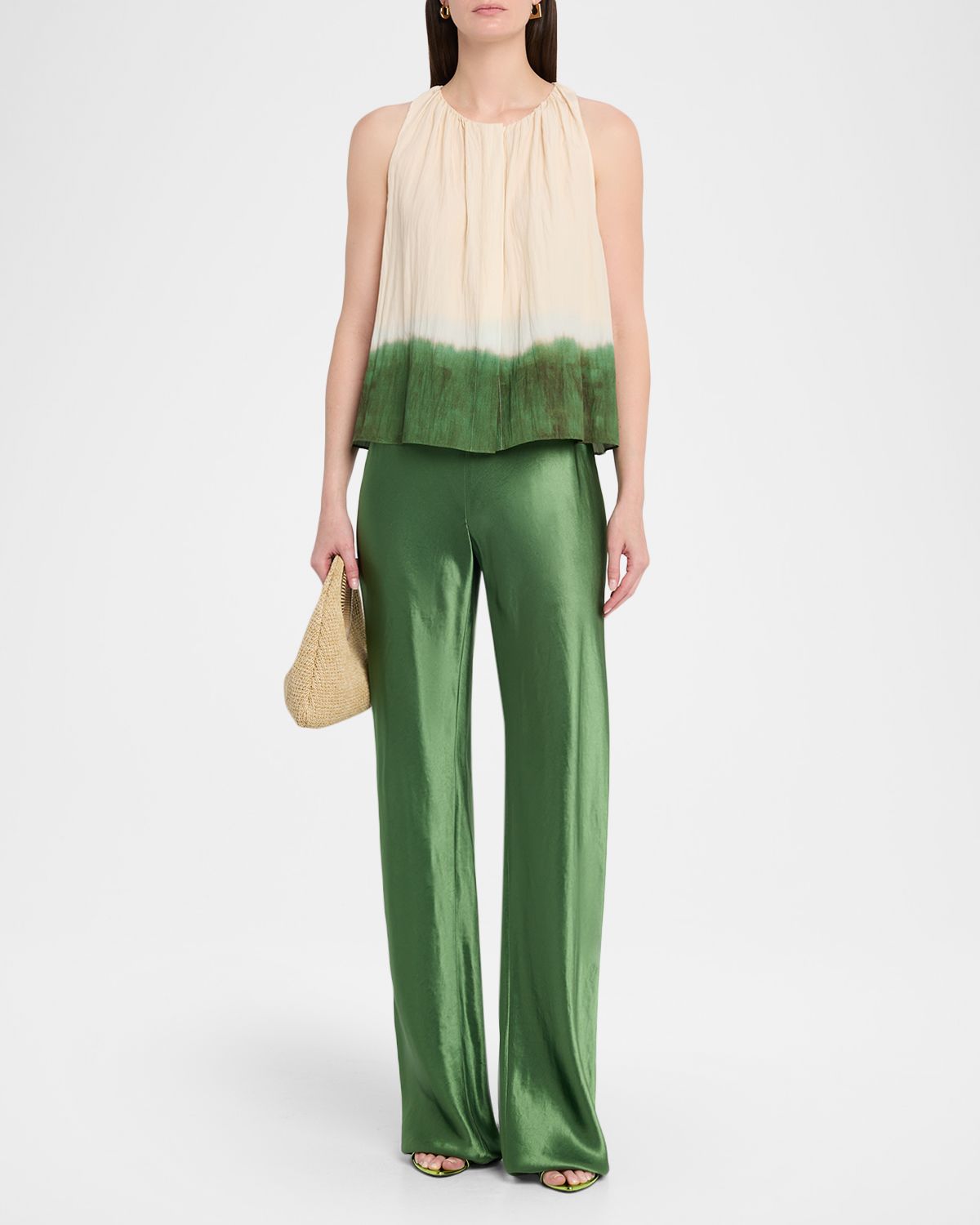 Vince Dip Dye A-Line Swing Top