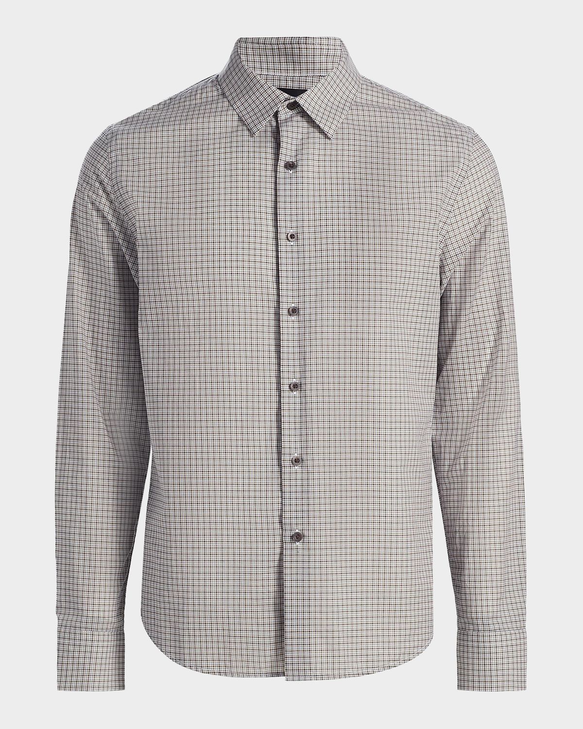 Vince Men 's Condor Micro Plaid Cotton Shirt