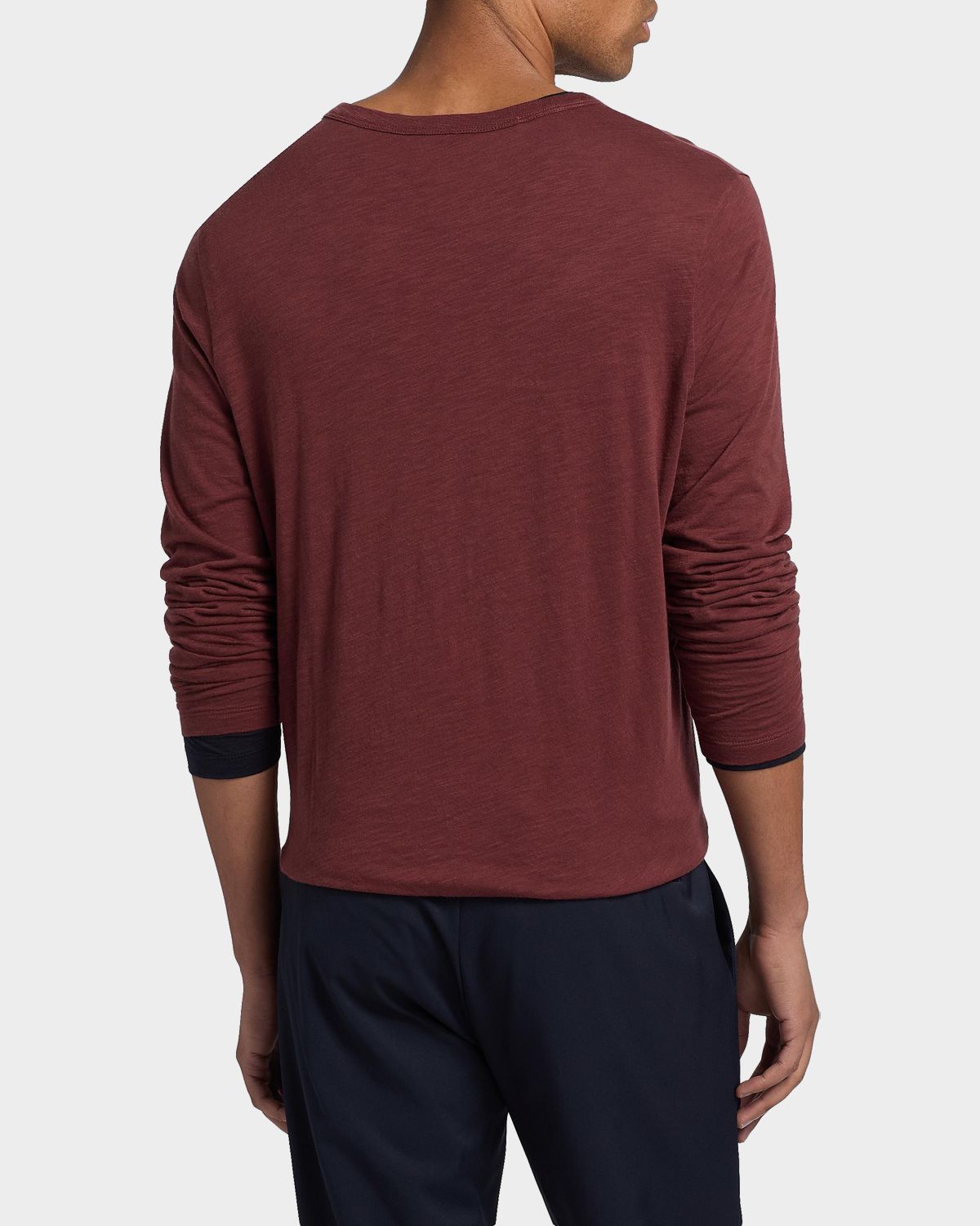 Vince Men 's Fine Slub Cotton Double-Layer Crewneck T-Shirt | Thumbnail 3 Vince Men 's Fine Slub Cotton Double-Layer Crewneck T-Shirt | Thumbnail 3