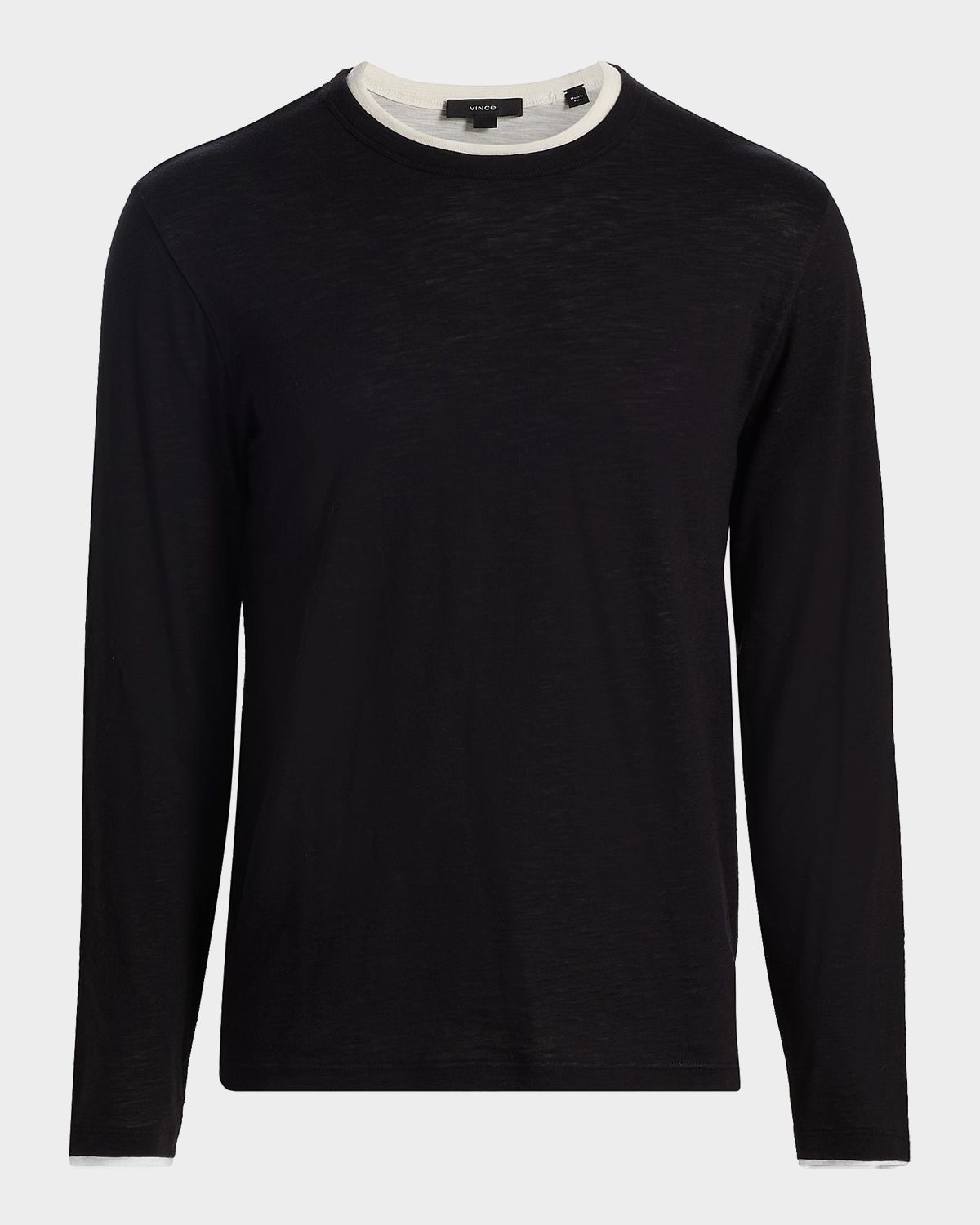 Vince Men 's Fine Slub Cotton Double-Layer Crewneck T-Shirt