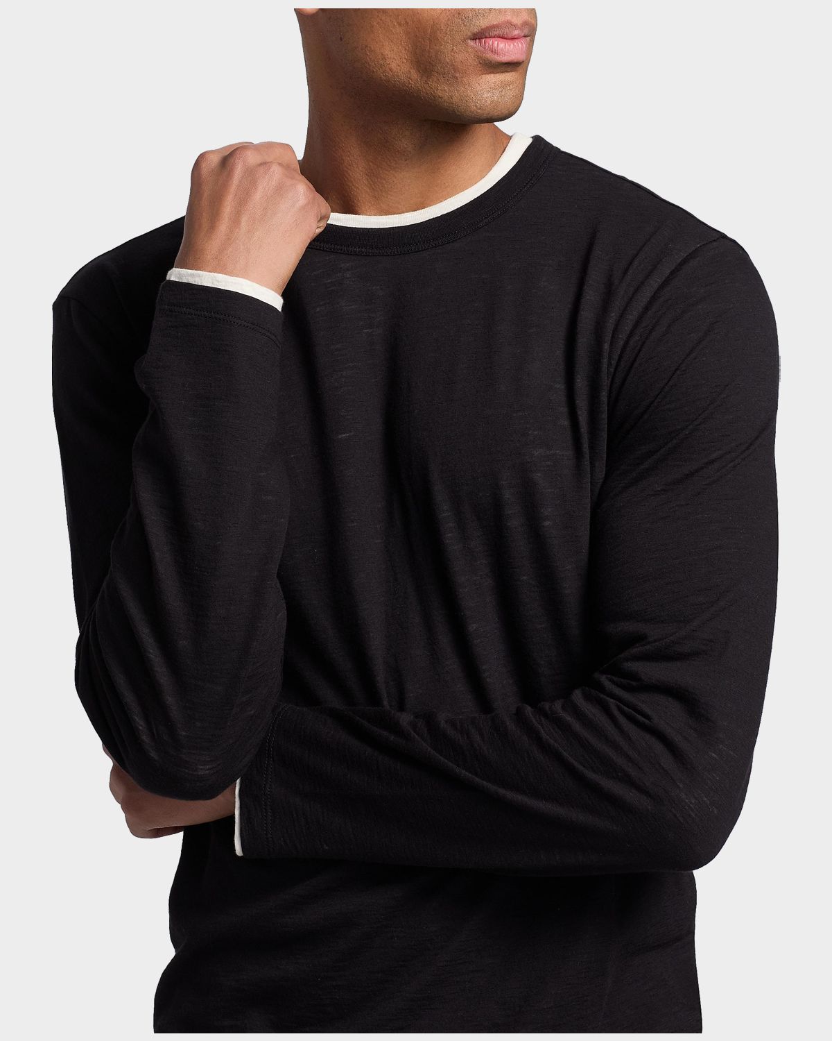 Vince Men 's Fine Slub Cotton Double-Layer Crewneck T-Shirt | Thumbnail 5 Vince Men 's Fine Slub Cotton Double-Layer Crewneck T-Shirt | Thumbnail 5