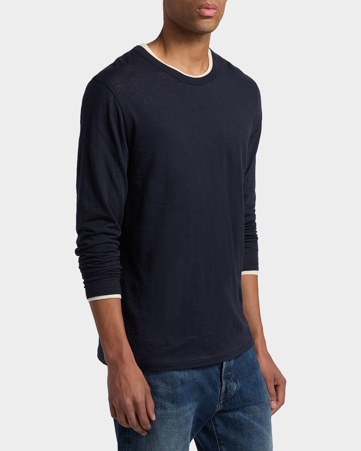 Vince Men 's Fine Slub Cotton Double-Layer Crewneck T-Shirt | Thumbnail 6 Vince Men 's Fine Slub Cotton Double-Layer Crewneck T-Shirt | Thumbnail 6