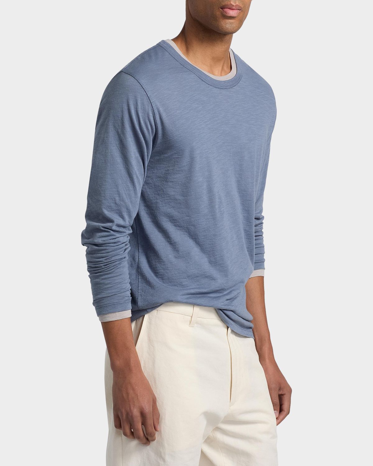 Vince Men 's Fine Slub Cotton Double-Layer Crewneck T-Shirt | Thumbnail 7 Vince Men 's Fine Slub Cotton Double-Layer Crewneck T-Shirt | Thumbnail 7