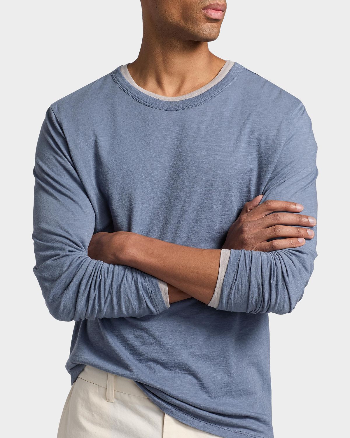 Vince Men 's Fine Slub Cotton Double-Layer Crewneck T-Shirt | Thumbnail 5 Vince Men 's Fine Slub Cotton Double-Layer Crewneck T-Shirt | Thumbnail 5