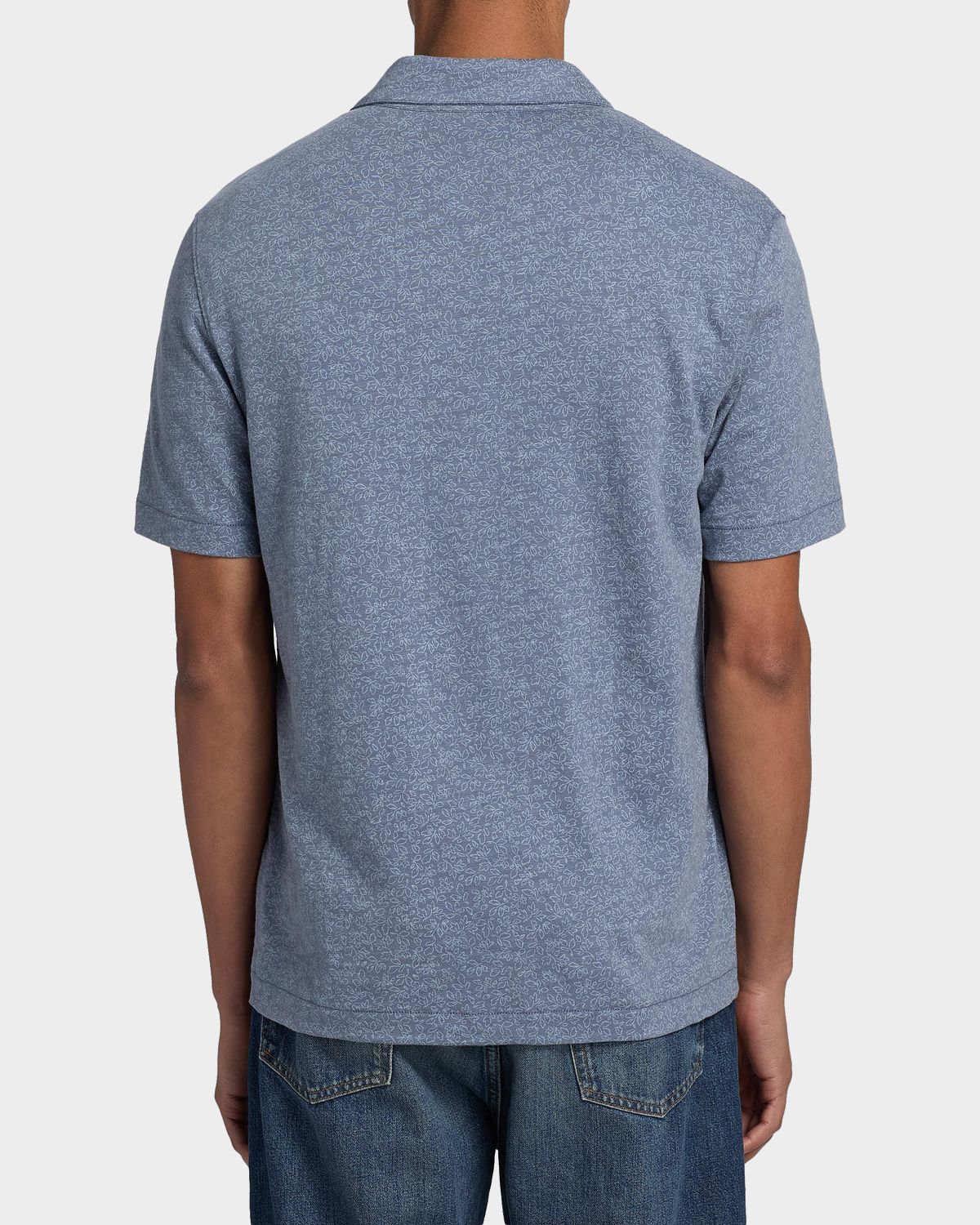 Vince Men 's Tonal Leaf-Print Slub Cotton Shirt | Thumbnail 3 Vince Men 's Tonal Leaf-Print Slub Cotton Shirt | Thumbnail 3
