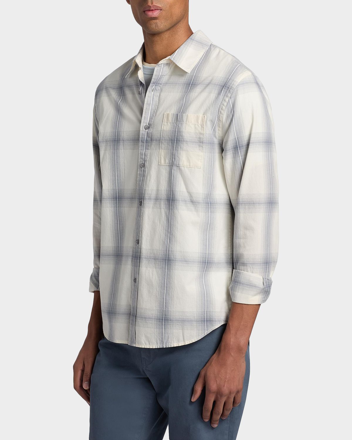 Vince Men 's Townes Plaid Cotton Shirt | Thumbnail 7 Vince Men 's Townes Plaid Cotton Shirt | Thumbnail 7