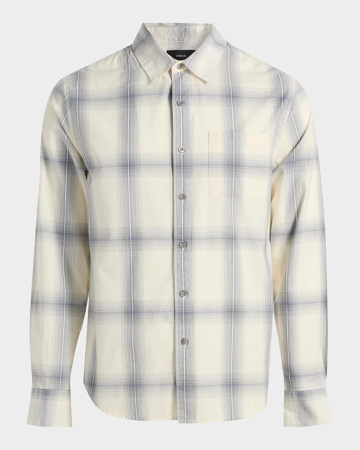 Vince Men 's Townes Plaid Cotton Shirt | Thumbnail 1 Vince Men 's Townes Plaid Cotton Shirt | Thumbnail 1