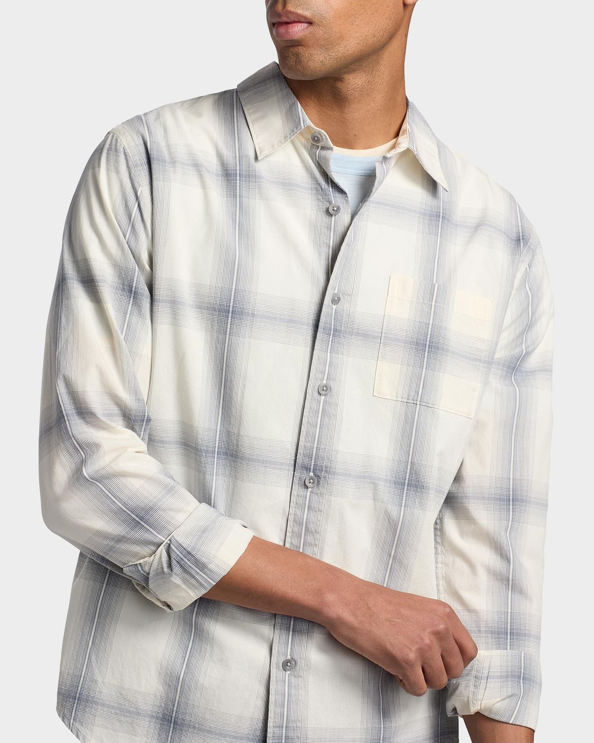 Vince Men 's Townes Plaid Cotton Shirt | Thumbnail 5 Vince Men 's Townes Plaid Cotton Shirt | Thumbnail 5