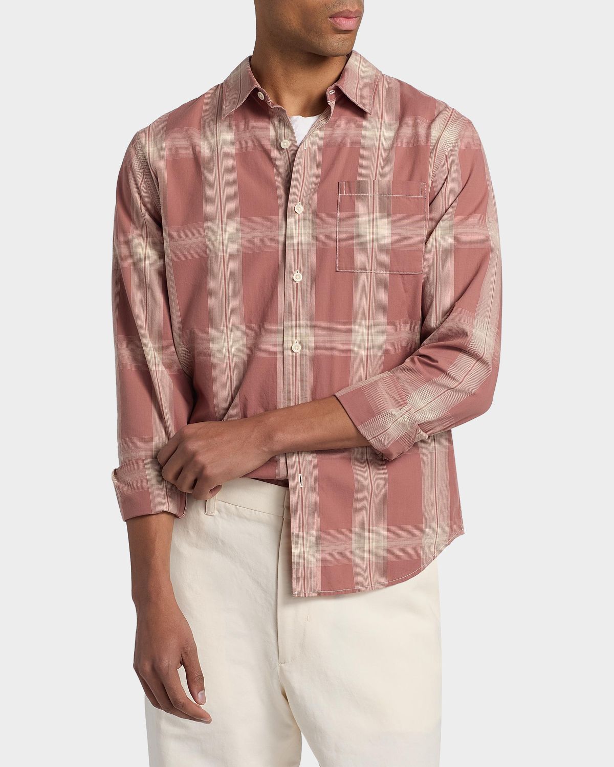 Vince Men 's Townes Plaid Cotton Shirt | Thumbnail 4 Vince Men 's Townes Plaid Cotton Shirt | Thumbnail 4