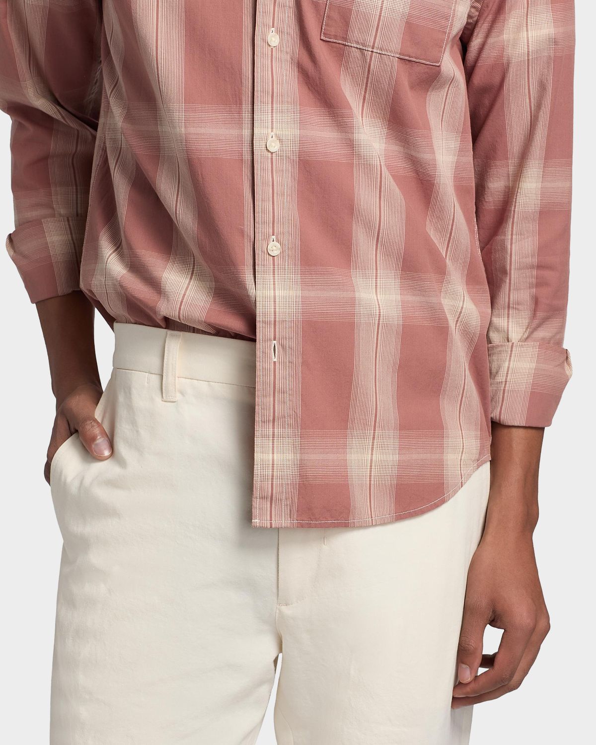 Vince Men 's Townes Plaid Cotton Shirt | Thumbnail 5 Vince Men 's Townes Plaid Cotton Shirt | Thumbnail 5