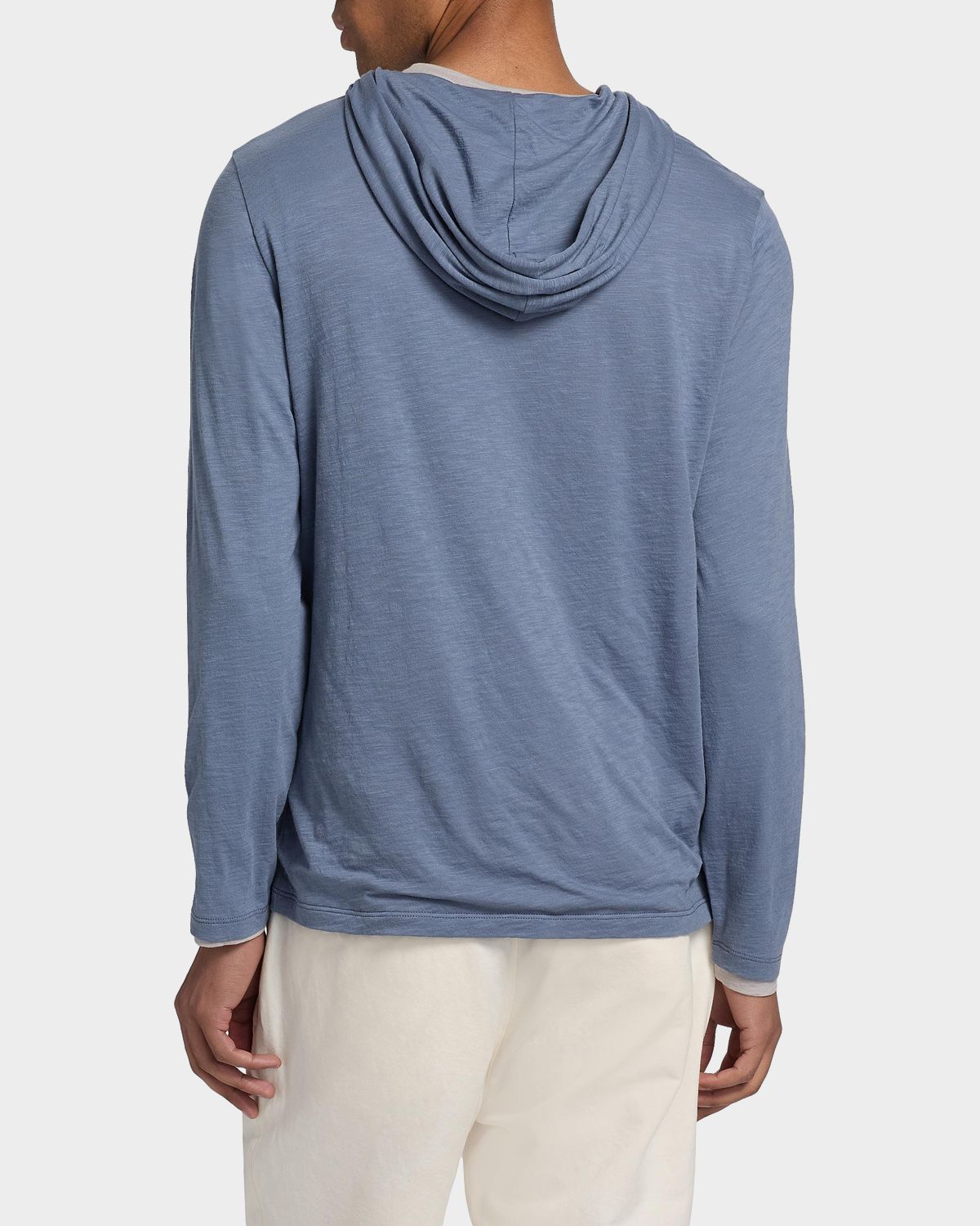 Vince Men 's Fine Slub Double-Layer Cotton Hoodie | Thumbnail 3