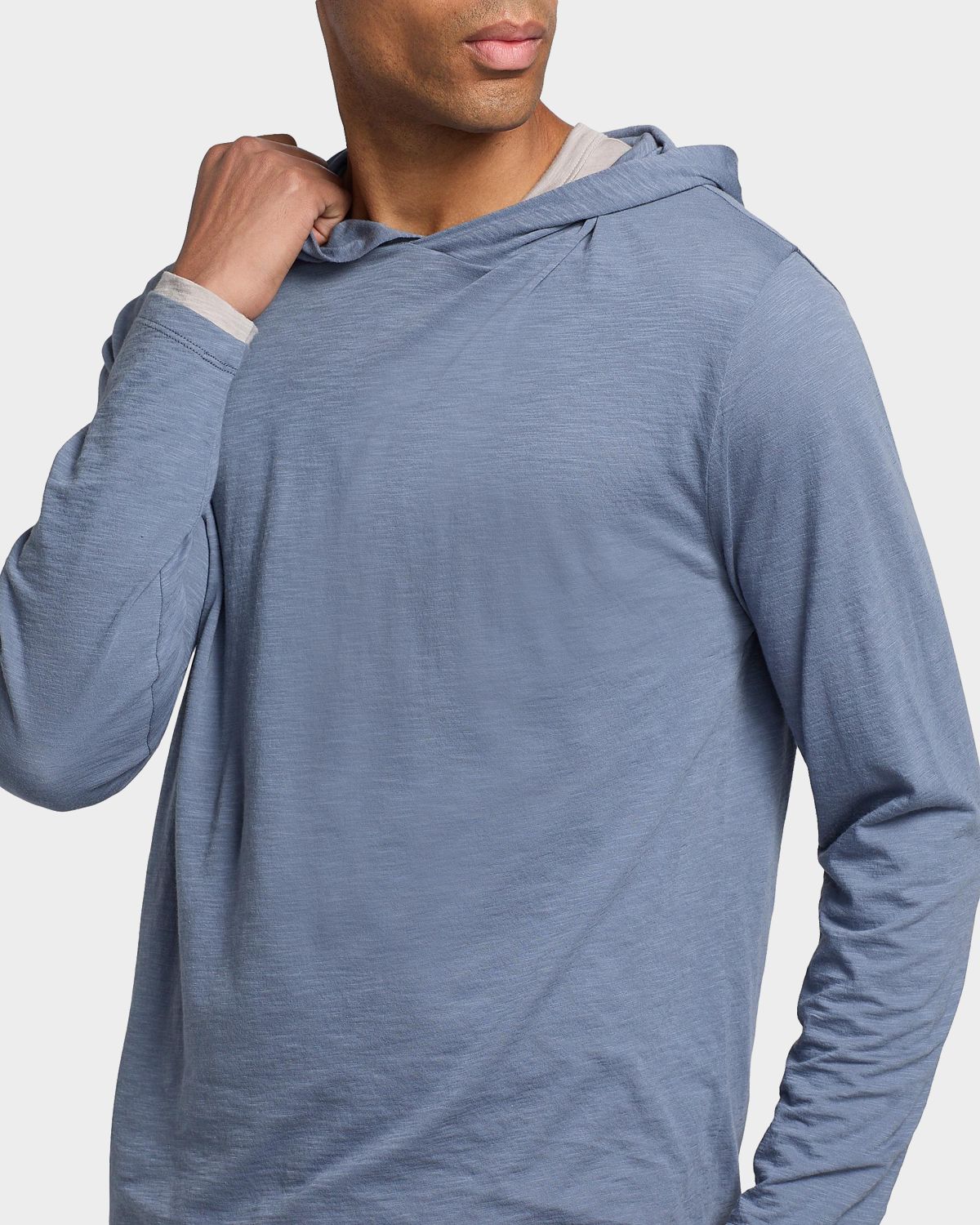 Vince Men 's Fine Slub Double-Layer Cotton Hoodie | Thumbnail 5