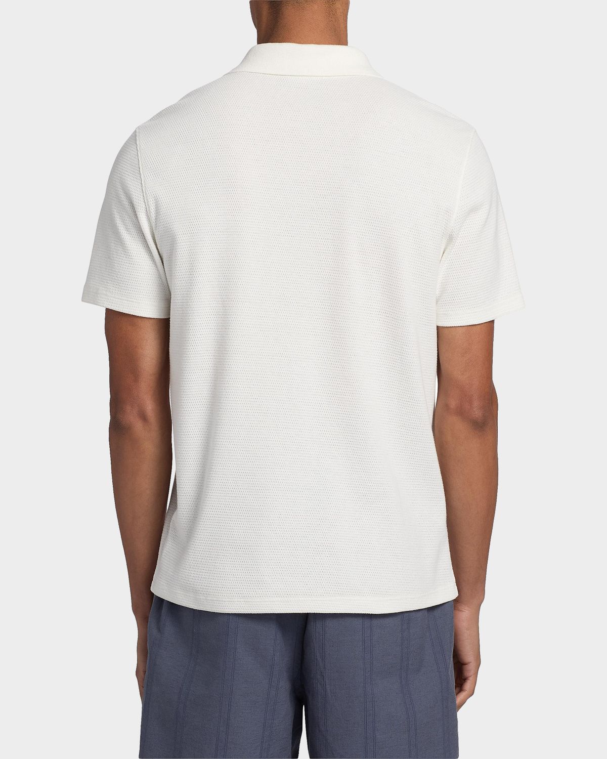 Vince Men 's Rib-Knit Cotton-Blend Polo Shirt | Thumbnail 3 Vince Men 's Rib-Knit Cotton-Blend Polo Shirt | Thumbnail 3