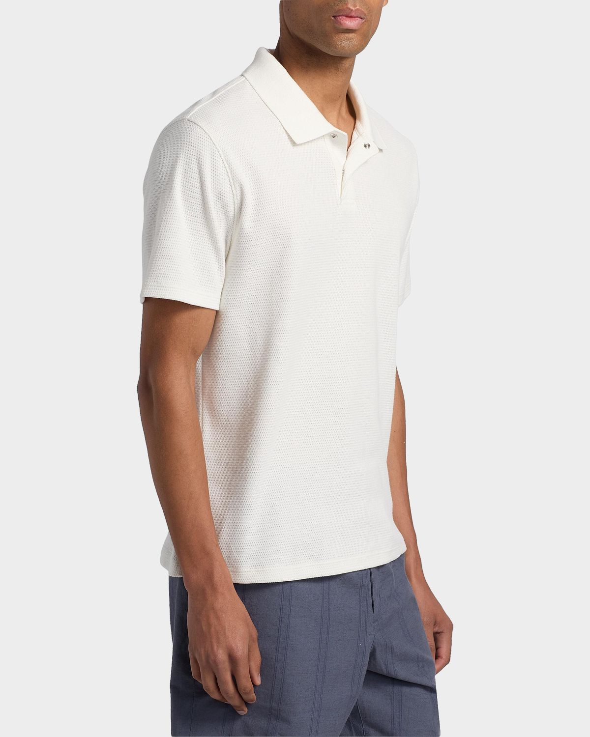 Vince Men 's Rib-Knit Cotton-Blend Polo Shirt | Thumbnail 7 Vince Men 's Rib-Knit Cotton-Blend Polo Shirt | Thumbnail 7