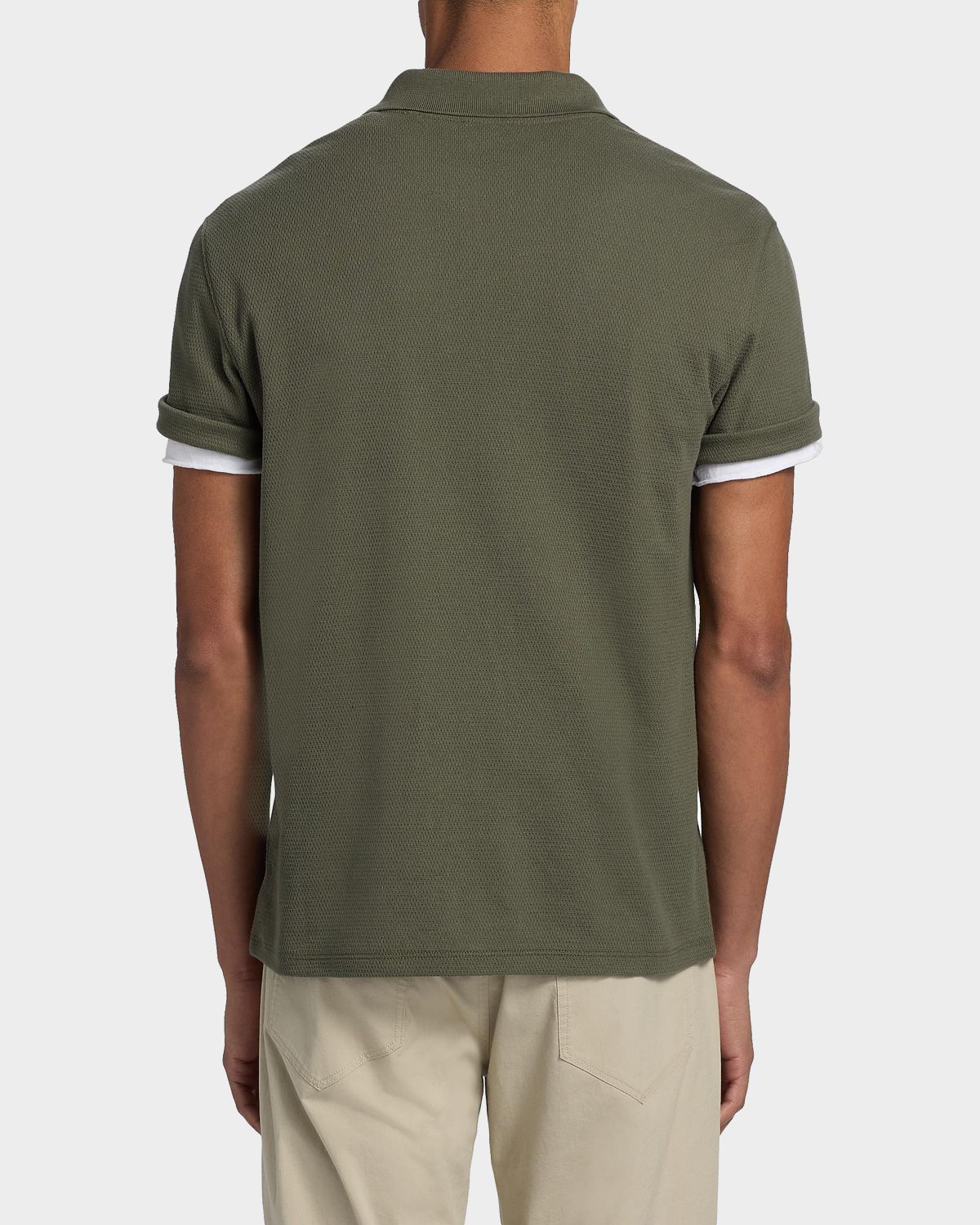 Vince Men 's Rib-Knit Cotton-Blend Polo Shirt | Thumbnail 3 Vince Men 's Rib-Knit Cotton-Blend Polo Shirt | Thumbnail 3