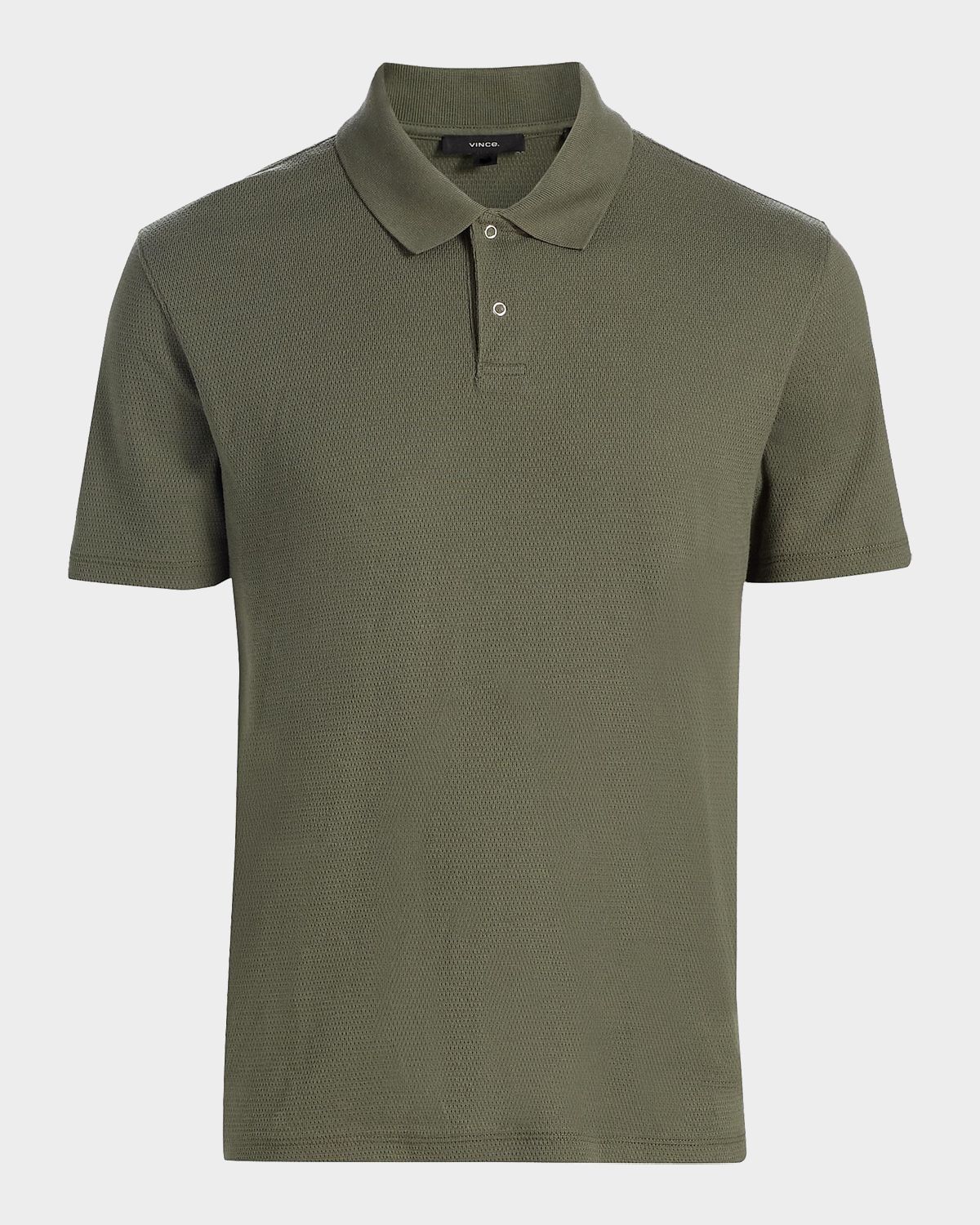 Vince Men 's Rib-Knit Cotton-Blend Polo Shirt