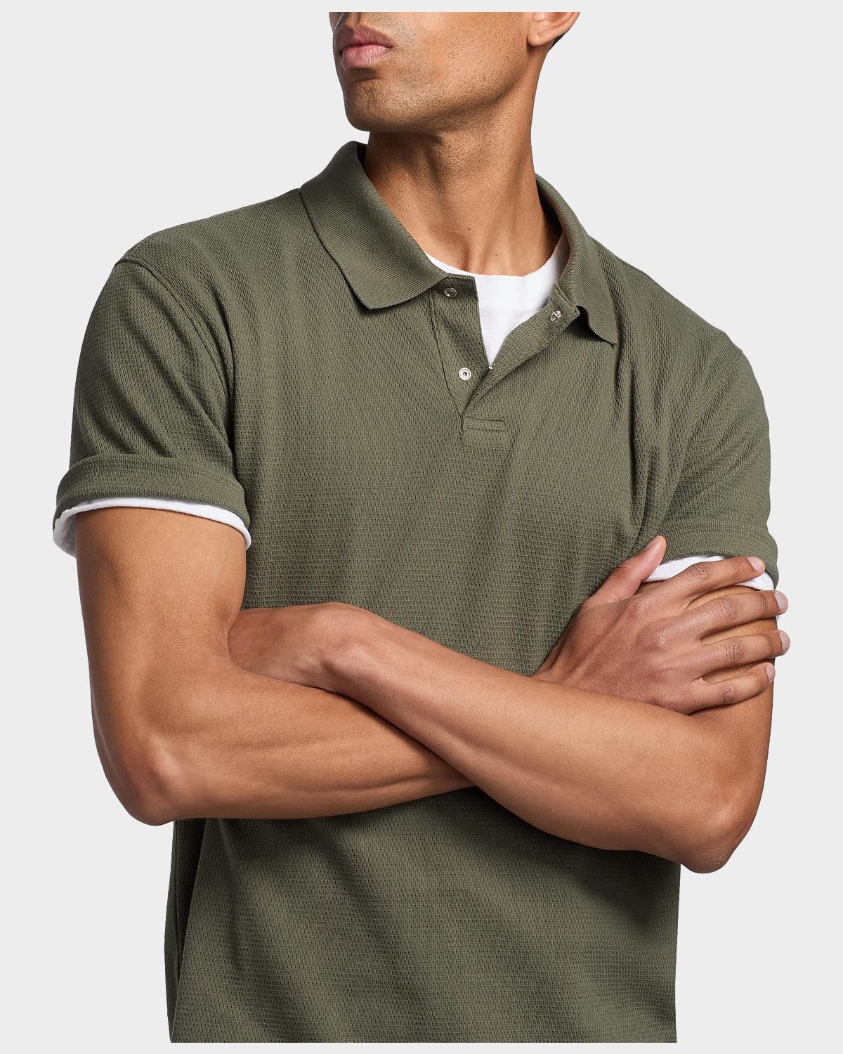 Vince Men 's Rib-Knit Cotton-Blend Polo Shirt | Thumbnail 5 Vince Men 's Rib-Knit Cotton-Blend Polo Shirt | Thumbnail 5