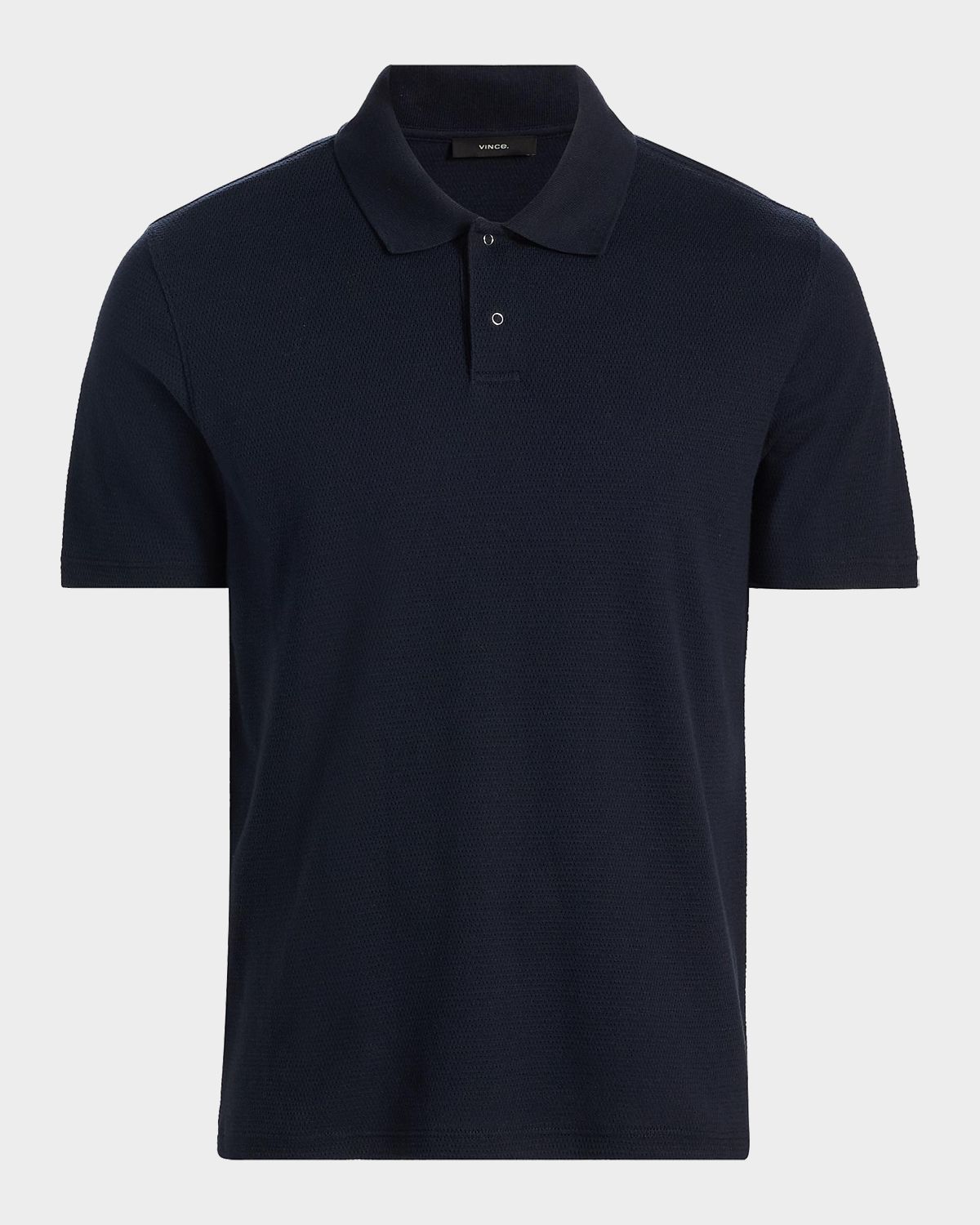 Vince Men 's Rib-Knit Cotton-Blend Polo Shirt