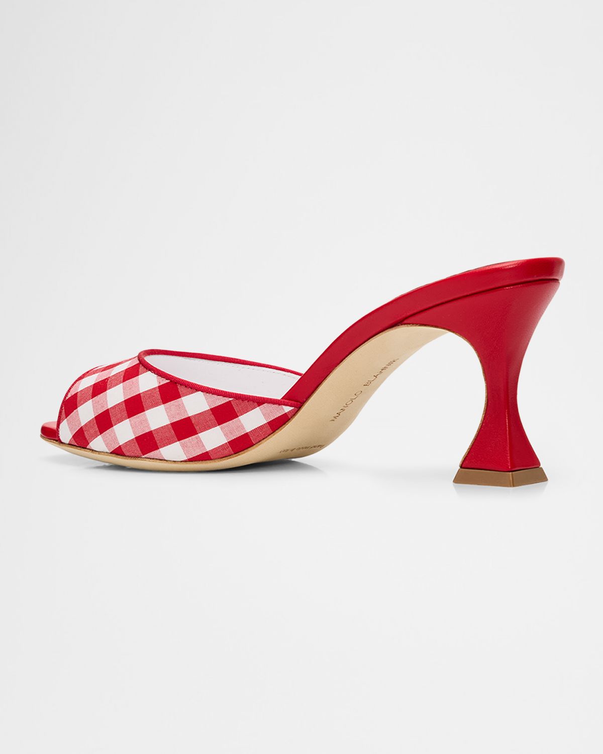 Manolo Blahnik 70mm Jadara Gingham Mules | Thumbnail 4