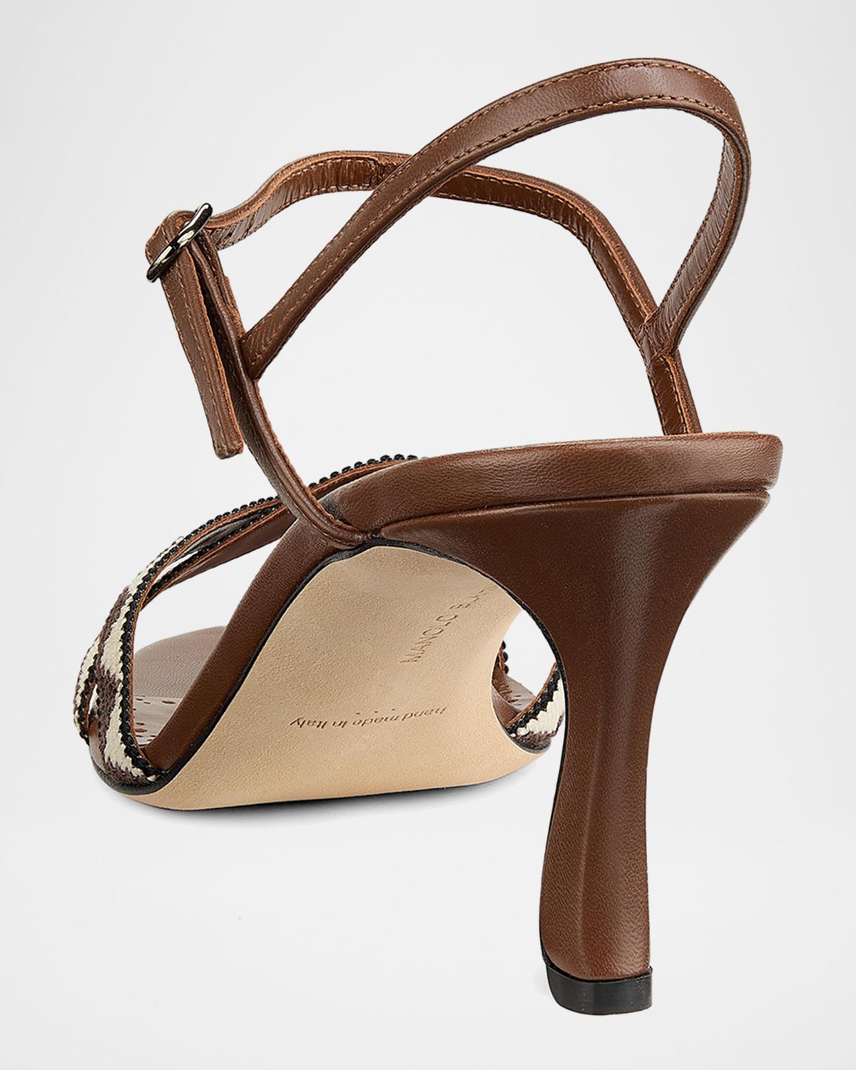 Manolo Blahnik 70mm Popeyana Leather Ankle-Strap Sandals | Thumbnail 6