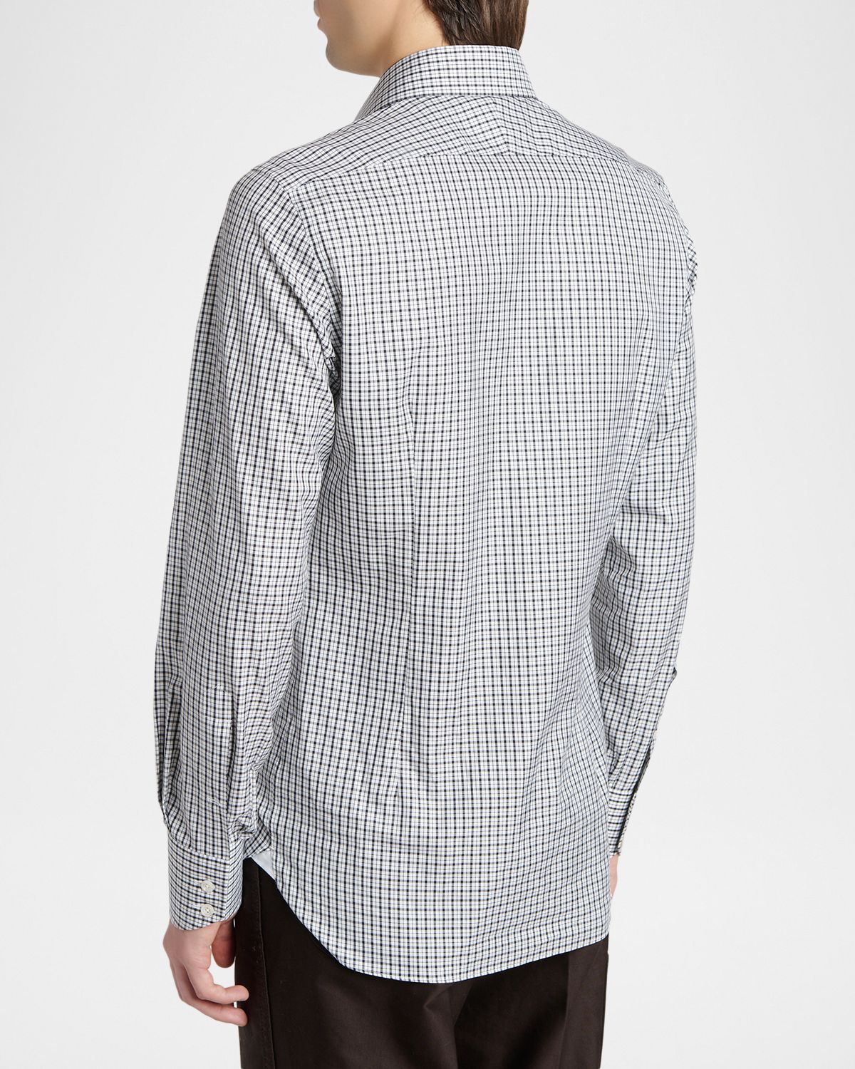 TOM FORD Men 's Cotton Grid Check Dress Shirt | Thumbnail 3 TOM FORD Men 's Cotton Grid Check Dress Shirt | Thumbnail 3