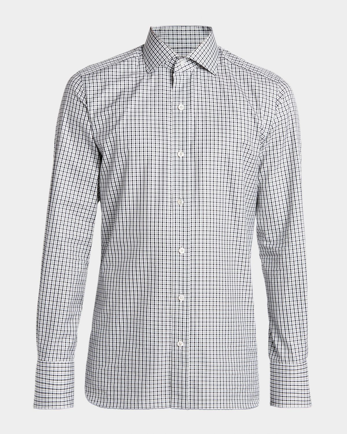 TOM FORD Men 's Cotton Grid Check Dress Shirt | Thumbnail 1 TOM FORD Men 's Cotton Grid Check Dress Shirt | Thumbnail 1