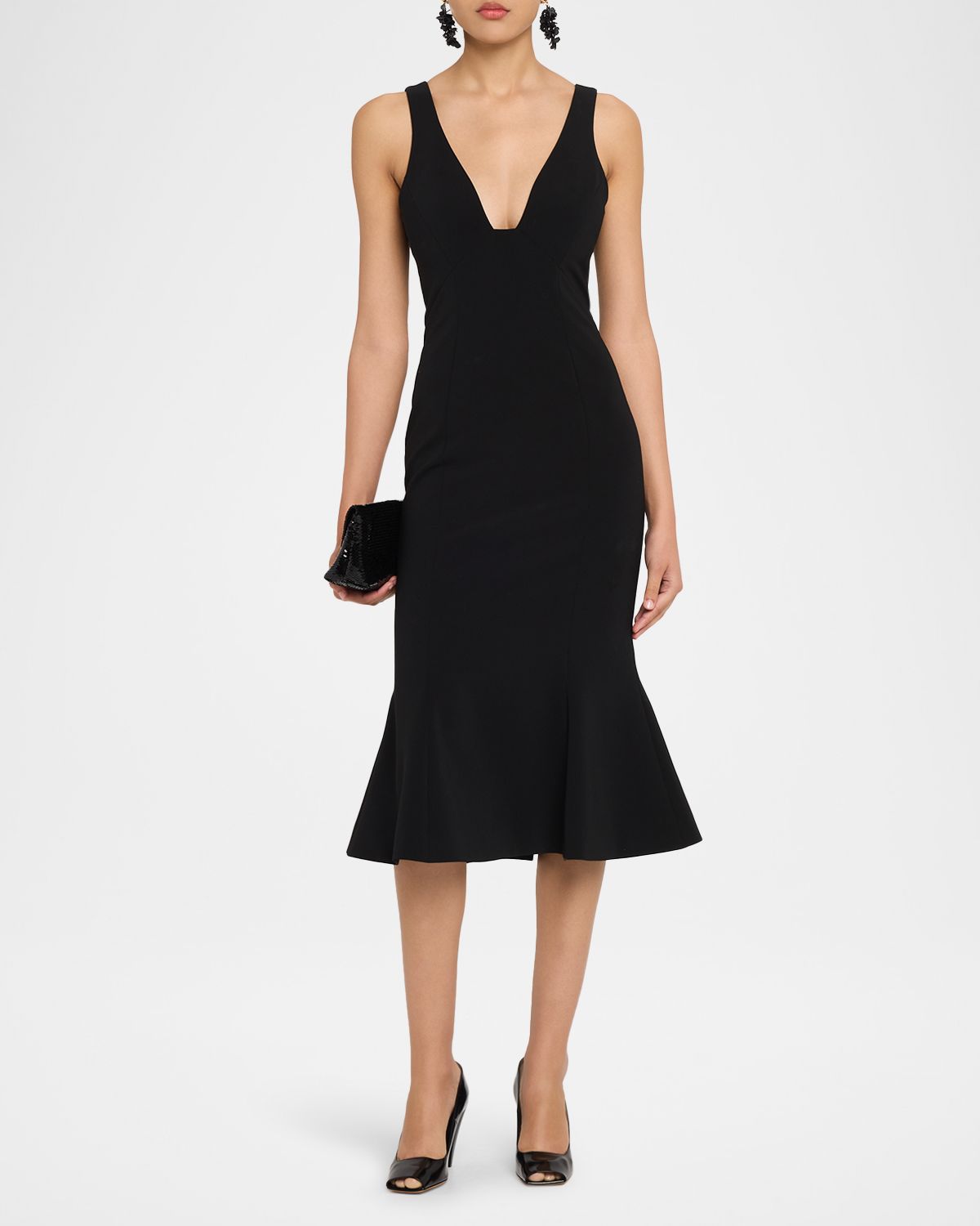 Prabal Gurung V-Neck Sleeveless Flounce Hem Dress