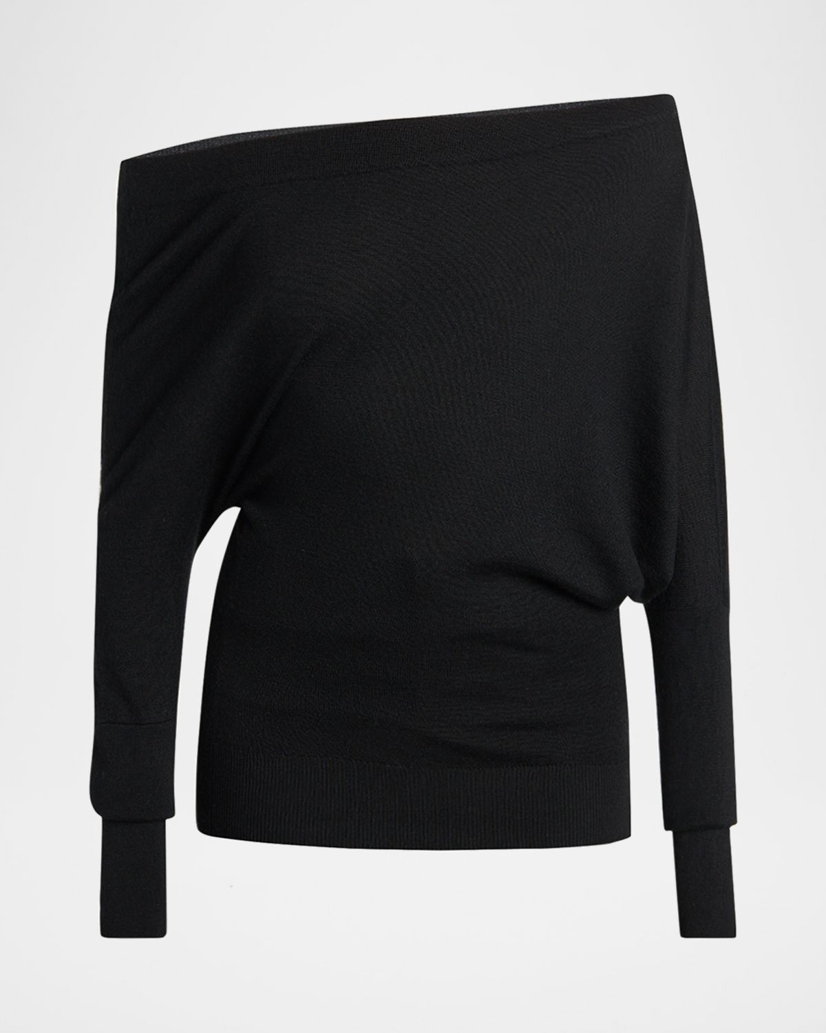 TOM FORD Wool-Silk Asymmetric Off-Shoulder Sweater