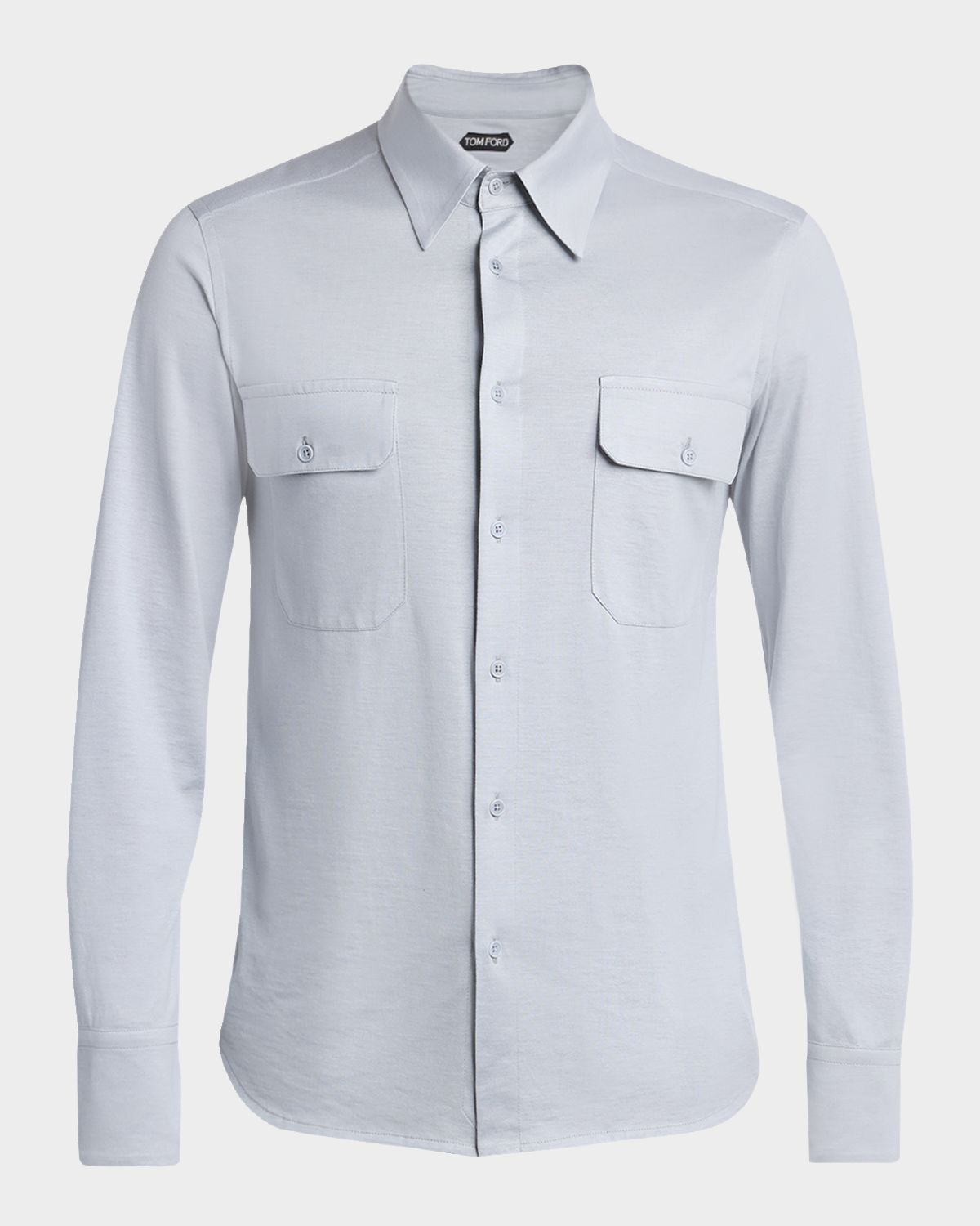 TOM FORD Men 's Cotton and Silk Jersey Button-Down Shirt - Women's Clothing