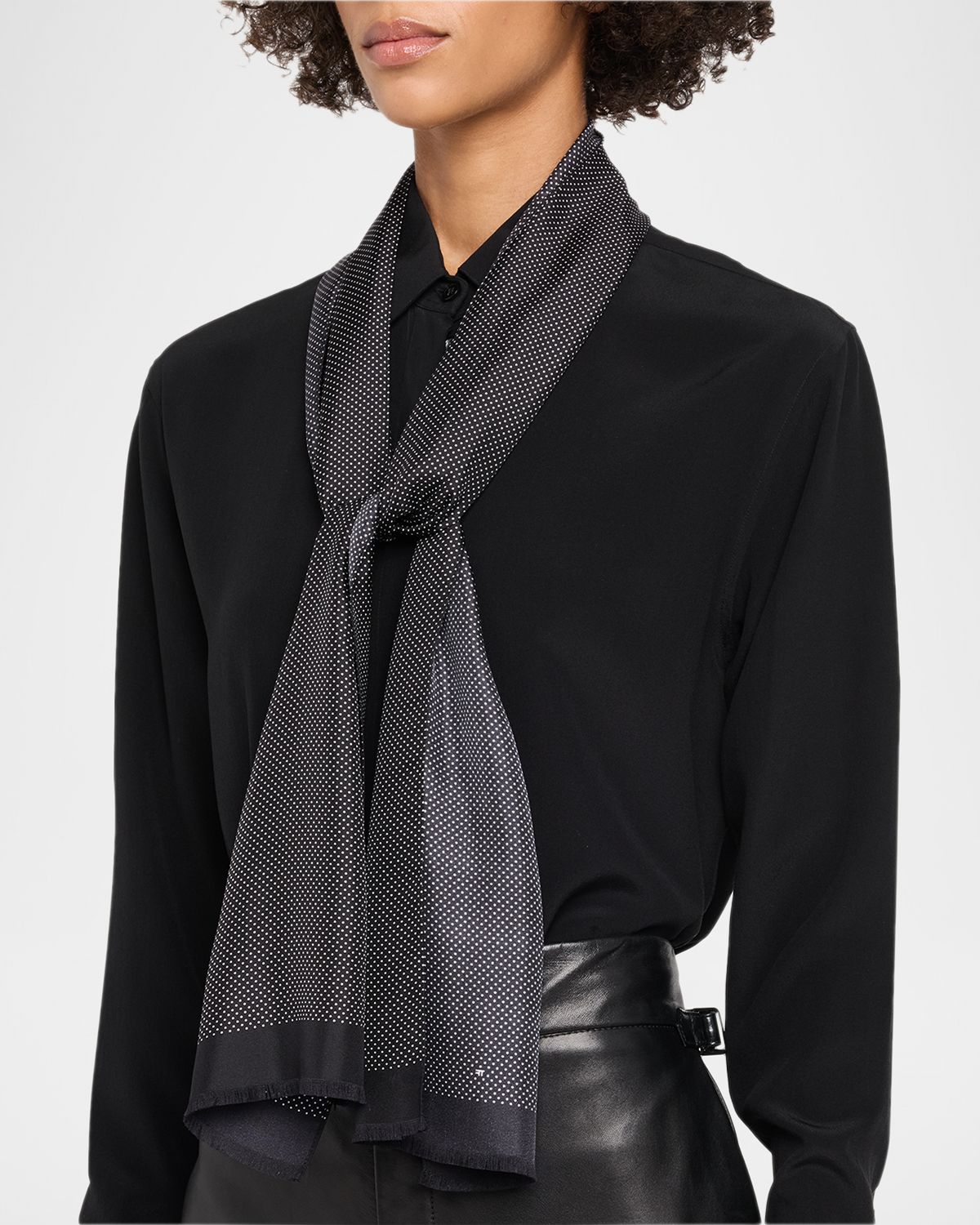 TOM FORD Micro Polka Dot Silk Scarf | Thumbnail 3 TOM FORD Micro Polka Dot Silk Scarf | Thumbnail 3