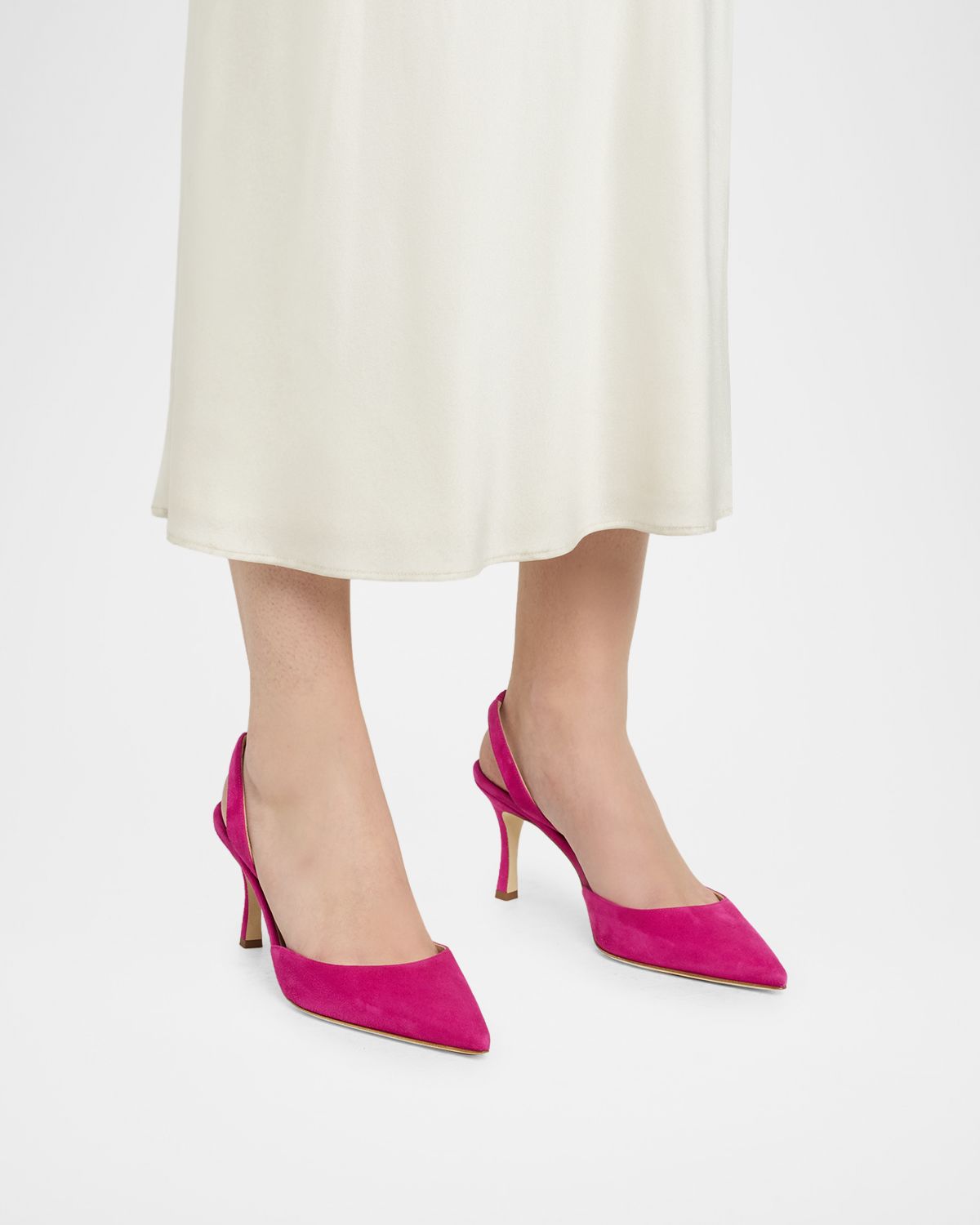 Manolo Blahnik 0mm Carolyn Suede Slingback Pumps | Thumbnail 6