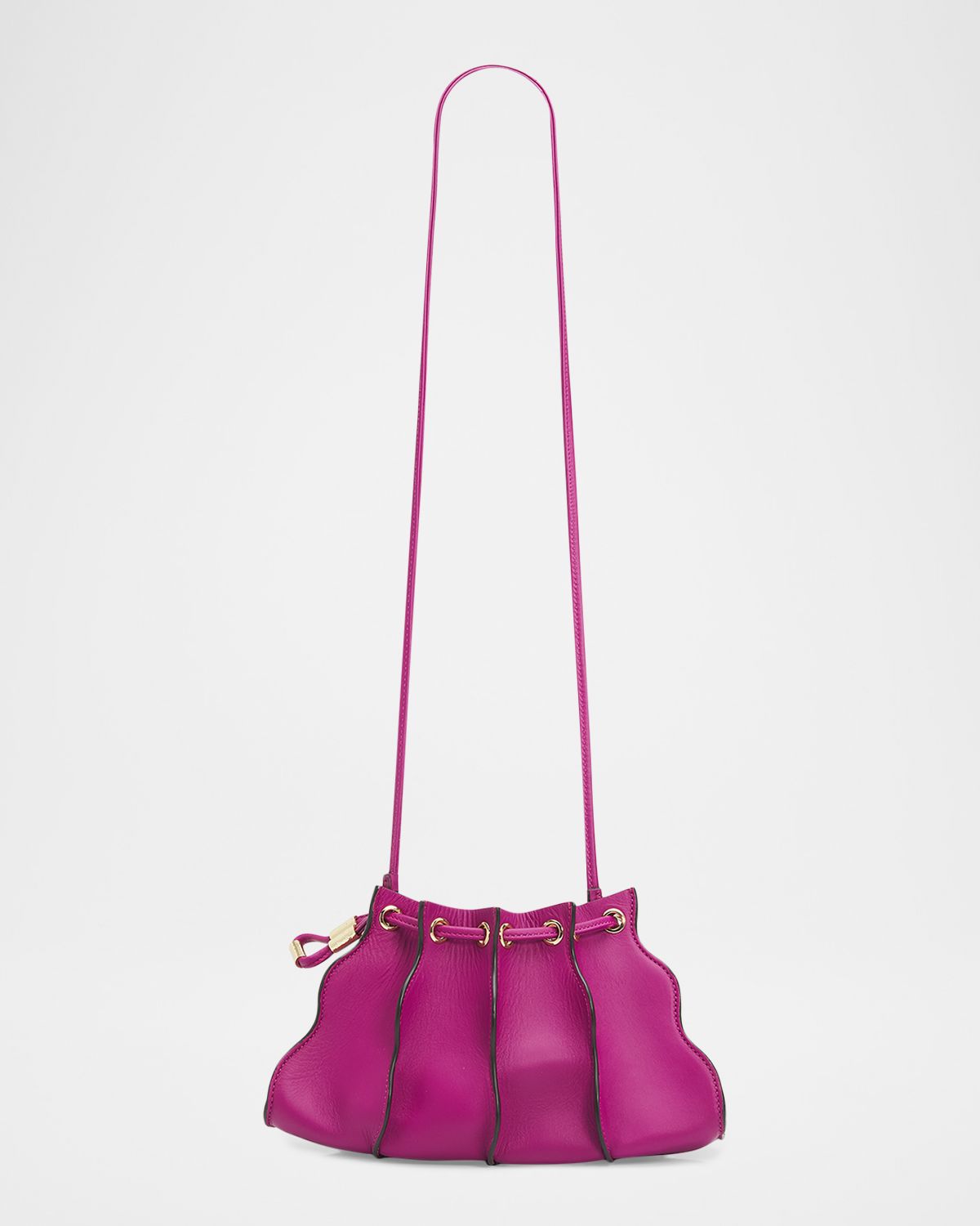 Ulla Johnson Adria Small Pleated Wave Leather Crossbody Bag