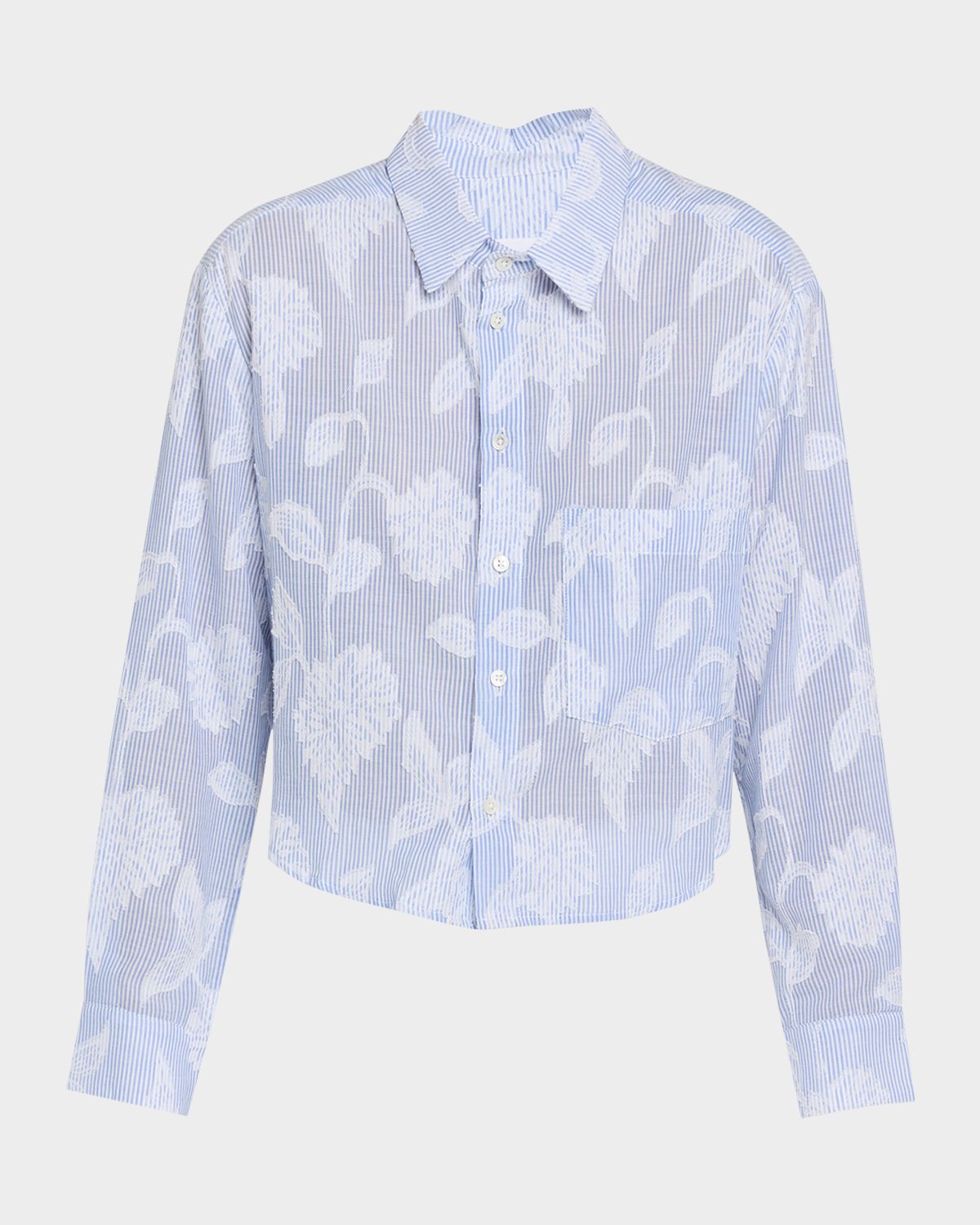 CISSA Floral Striped Button-Front Shirt - Women's Clothing