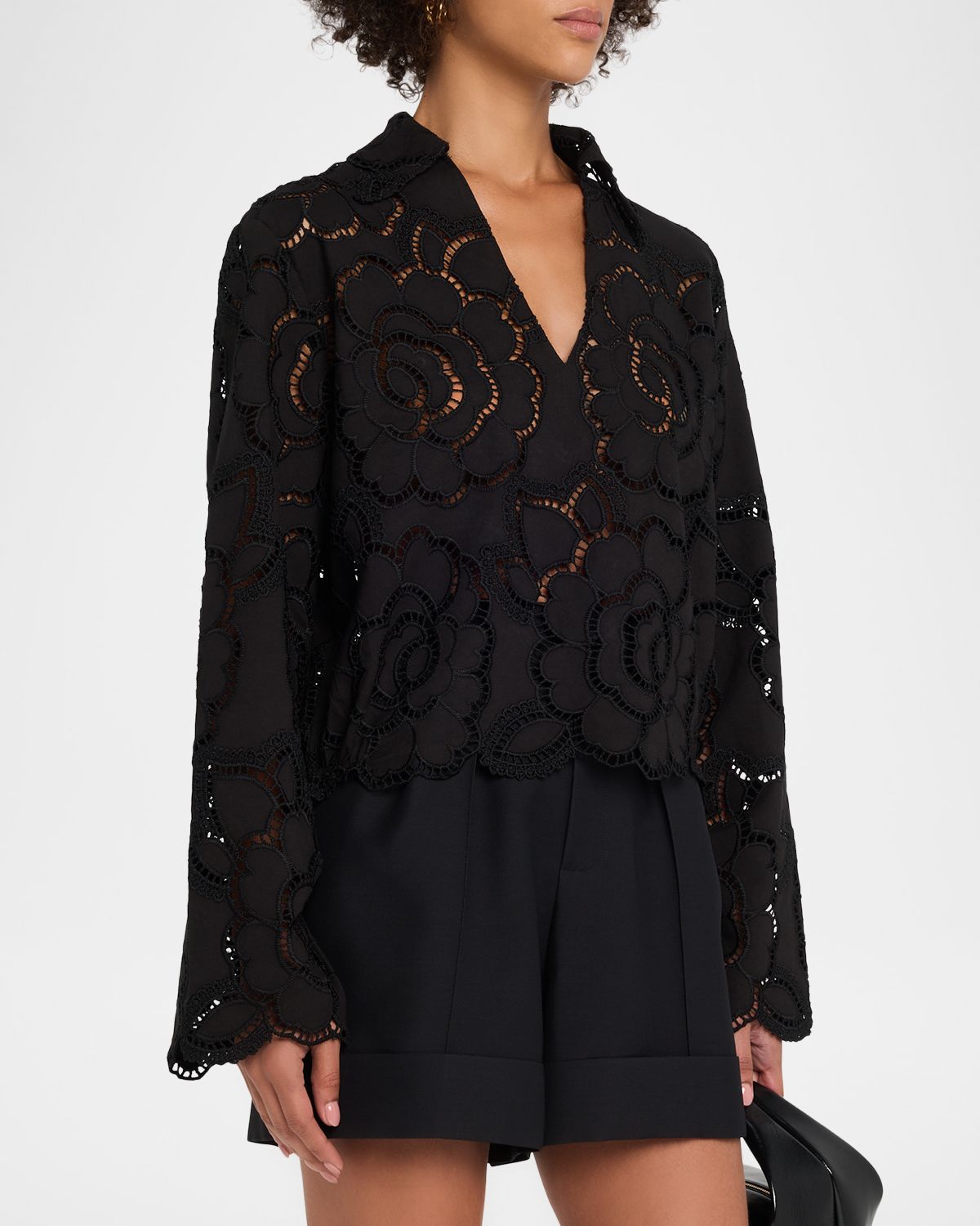 CISSA Floral Eyelet Embroidered V-Neck Blouse | Thumbnail 4 CISSA Floral Eyelet Embroidered V-Neck Blouse | Thumbnail 4
