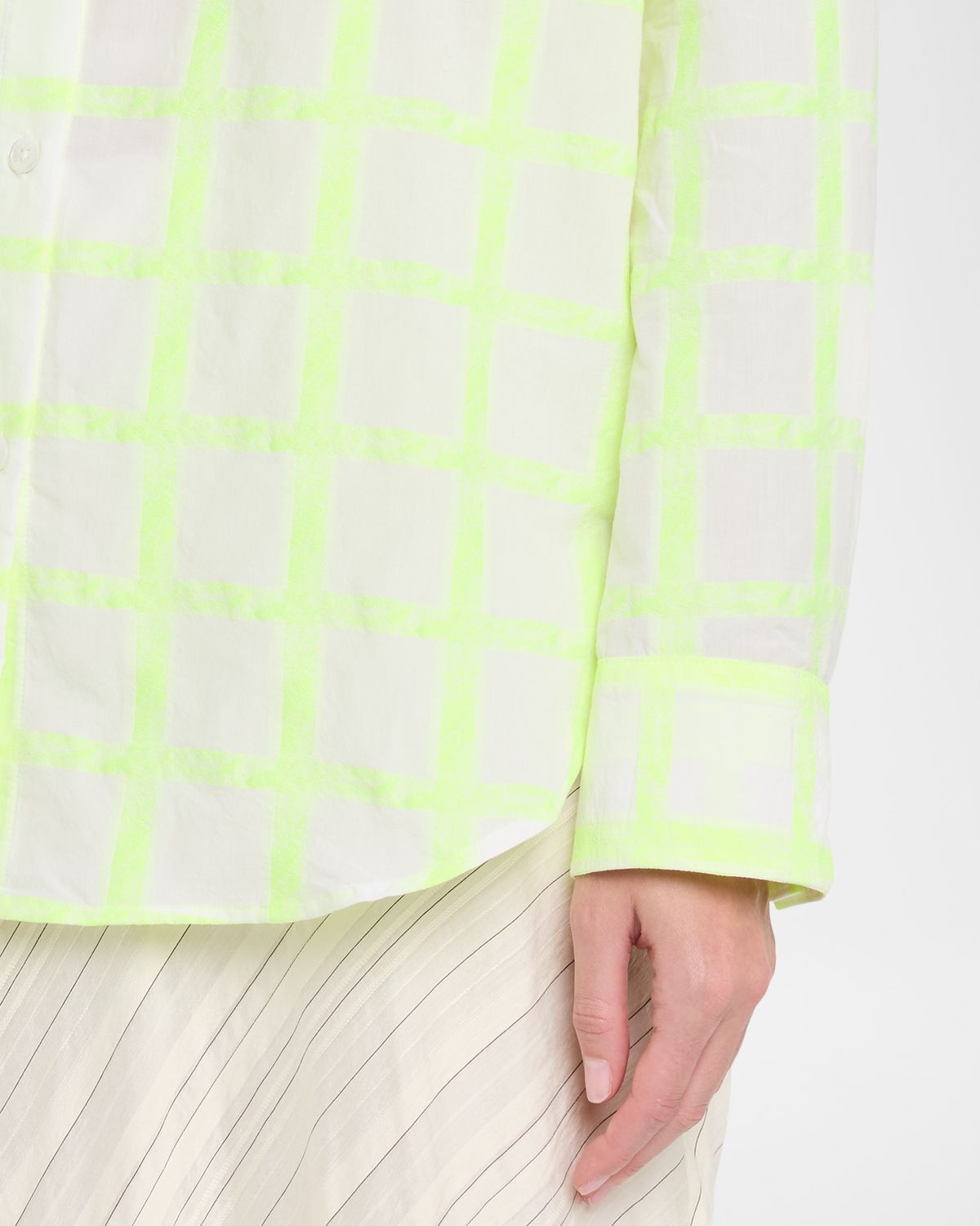 CISSA Windowpane Plaid Oversized Button-Front Shirt | Thumbnail 5