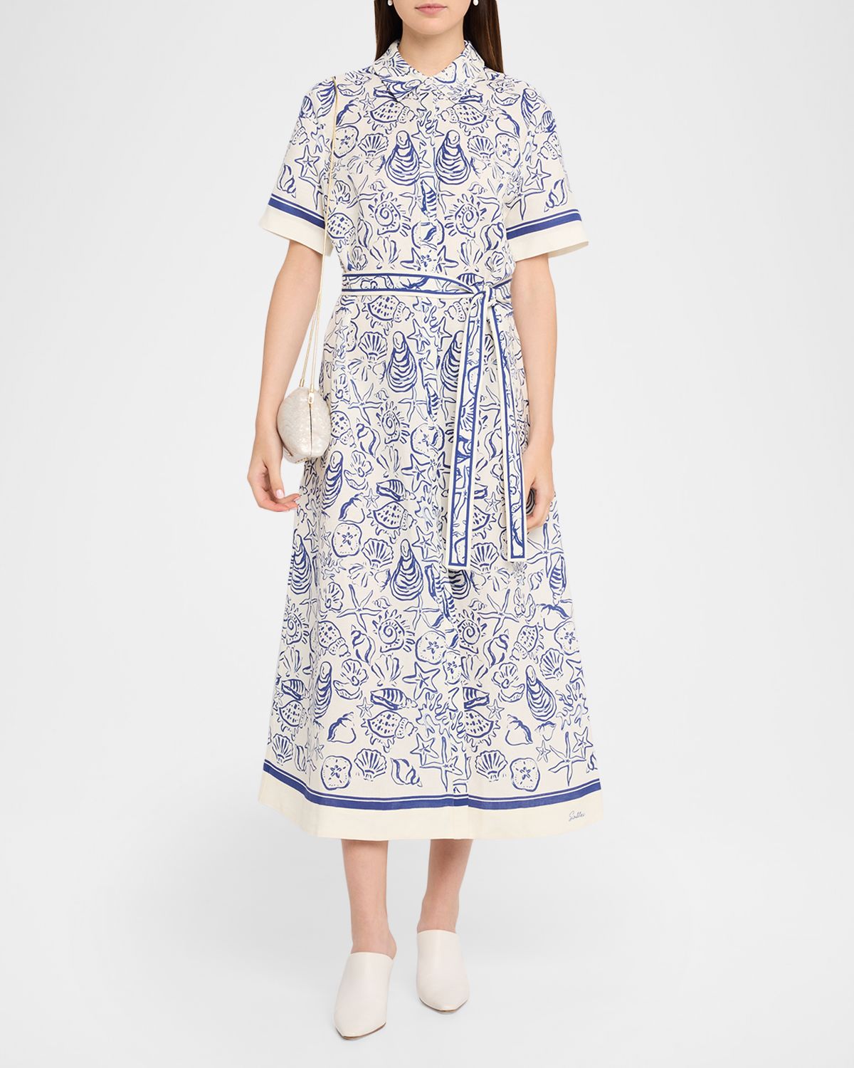 SIMKHAI Audria Belted Linen Midi Shirtdress | Thumbnail 2