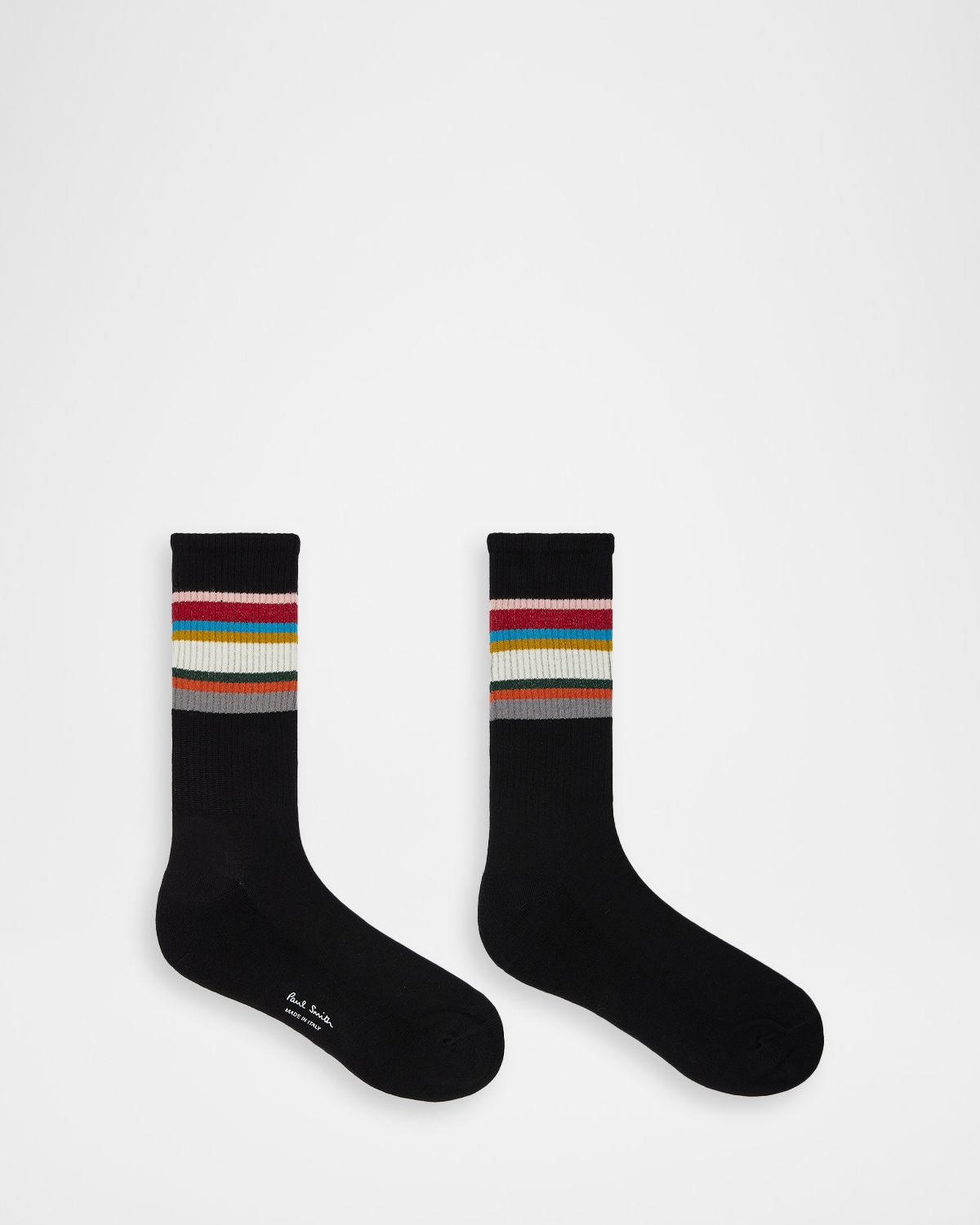 Paul Smith Men 's Signature Stripe Ribbed Crew Socks | Thumbnail 4 Paul Smith Men 's Signature Stripe Ribbed Crew Socks | Thumbnail 4
