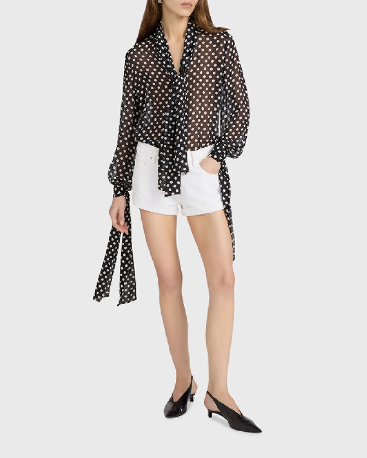 FRAME The Nouvelle Polka Dot Blouse