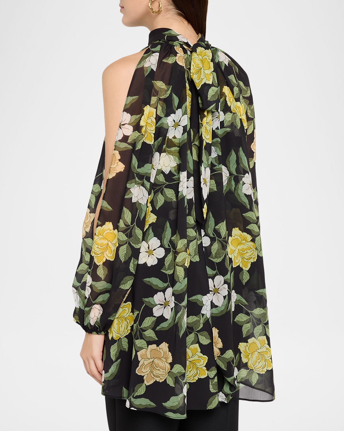 Ungaro Anabella Cape-Sleeve Floral Chiffon Blouse | Thumbnail 3 Ungaro Anabella Cape-Sleeve Floral Chiffon Blouse | Thumbnail 3