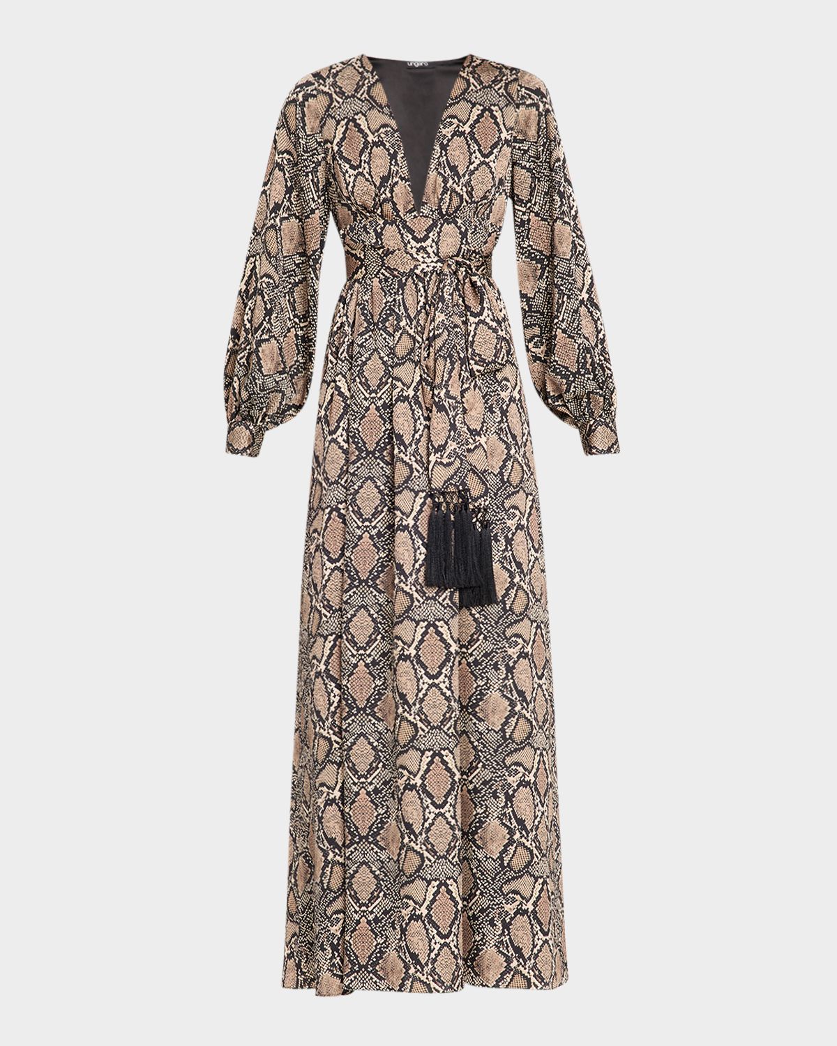 Ungaro Ava Snakeskin-Print Maxi Dress