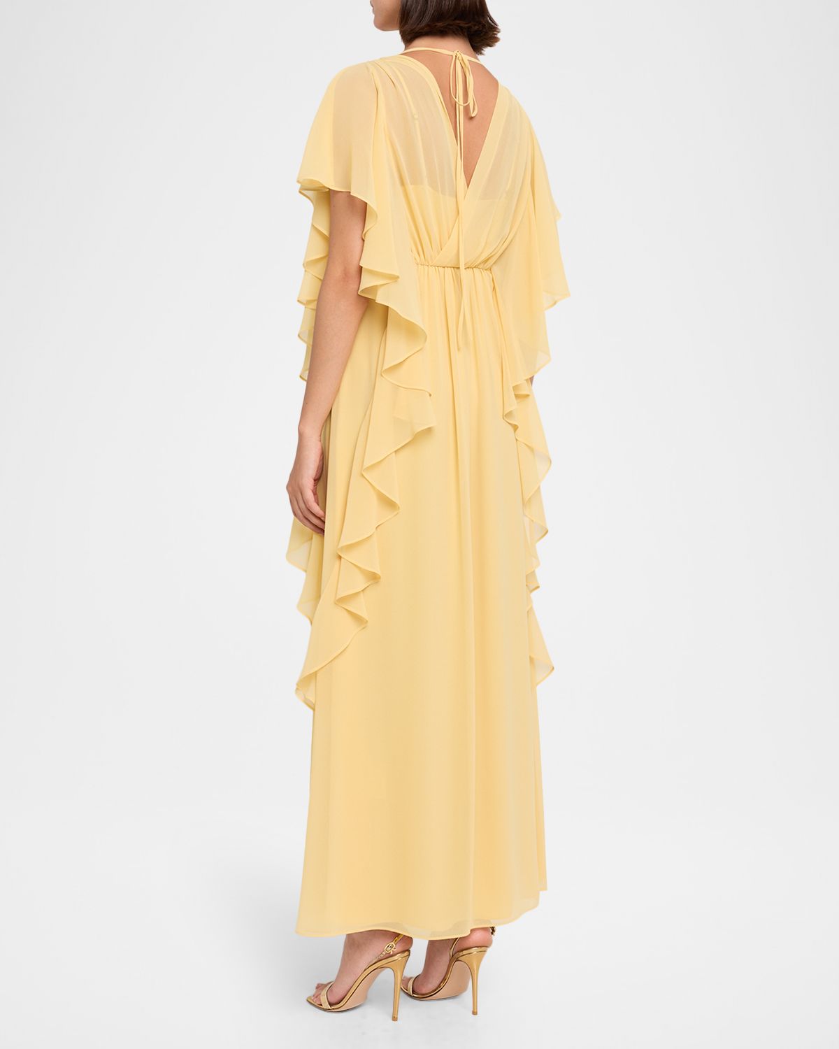 Ungaro Saffron Draped Ruffle Maxi Dress | Thumbnail 3 Ungaro Saffron Draped Ruffle Maxi Dress | Thumbnail 3