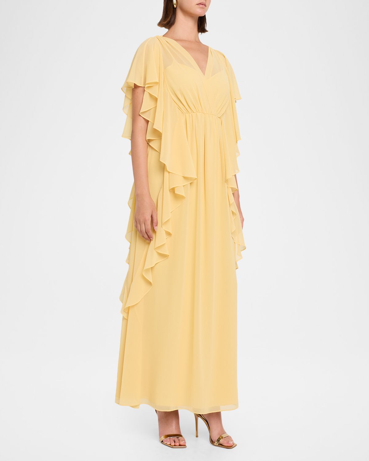 Ungaro Saffron Draped Ruffle Maxi Dress | Thumbnail 4 Ungaro Saffron Draped Ruffle Maxi Dress | Thumbnail 4