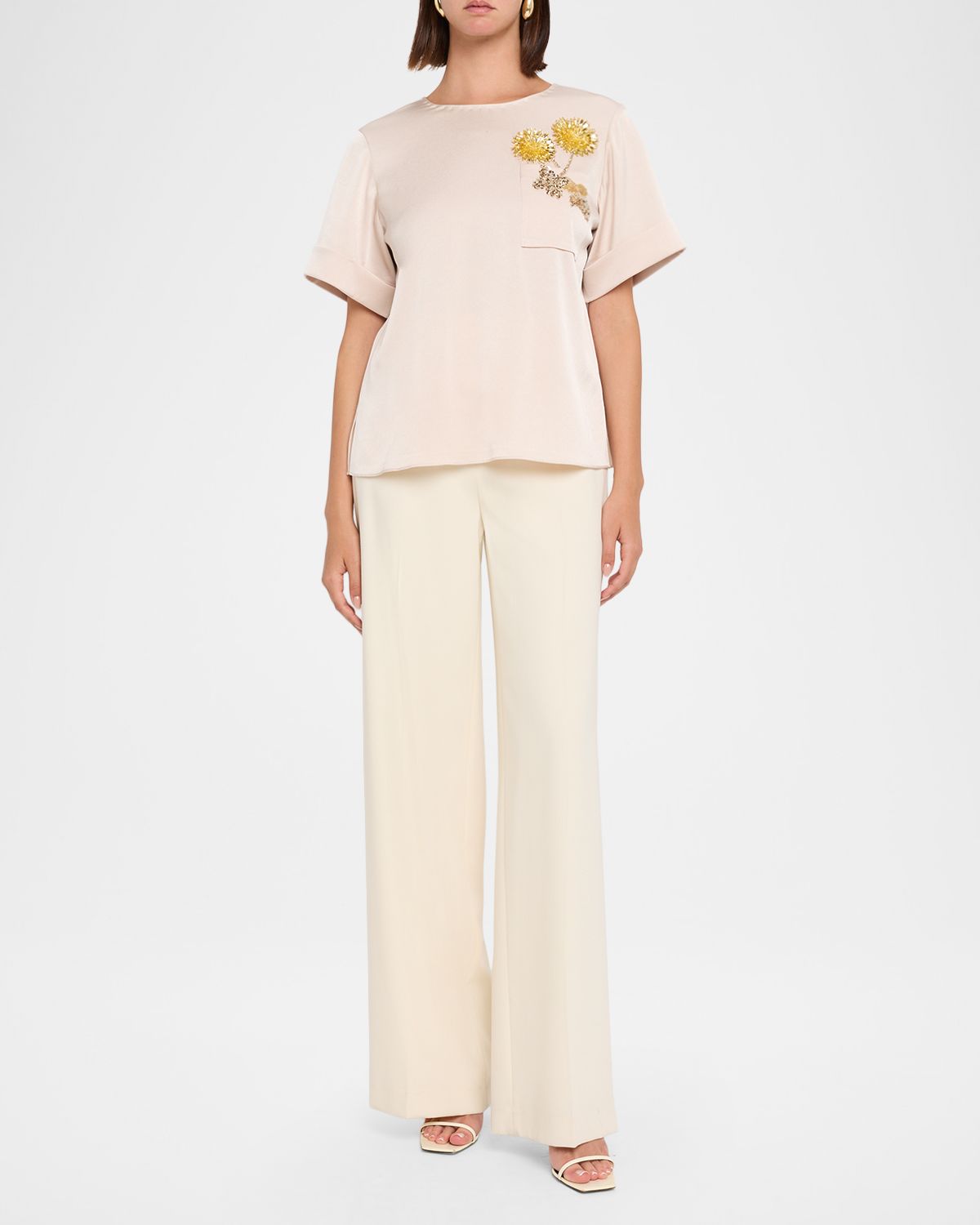 Ungaro Amina Crystal Floral Crewneck Blouse | Thumbnail 2 Ungaro Amina Crystal Floral Crewneck Blouse | Thumbnail 2