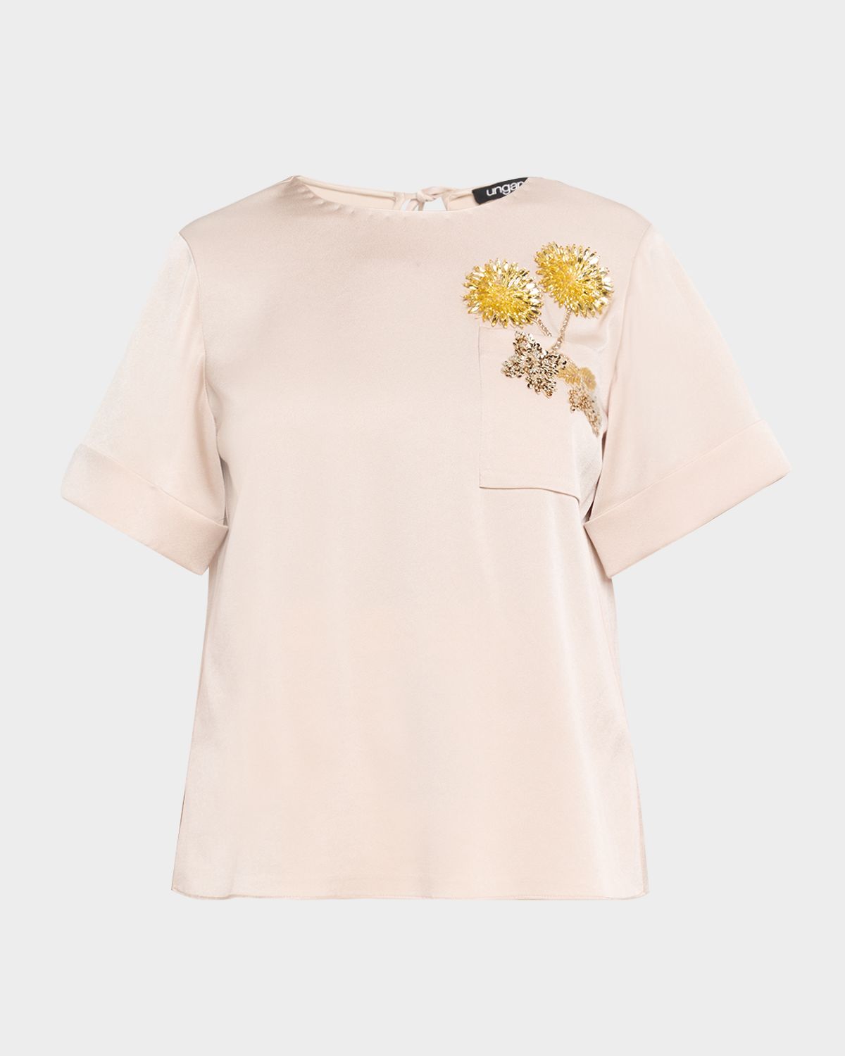 Ungaro Amina Crystal Floral Crewneck Blouse - Women's Clothing